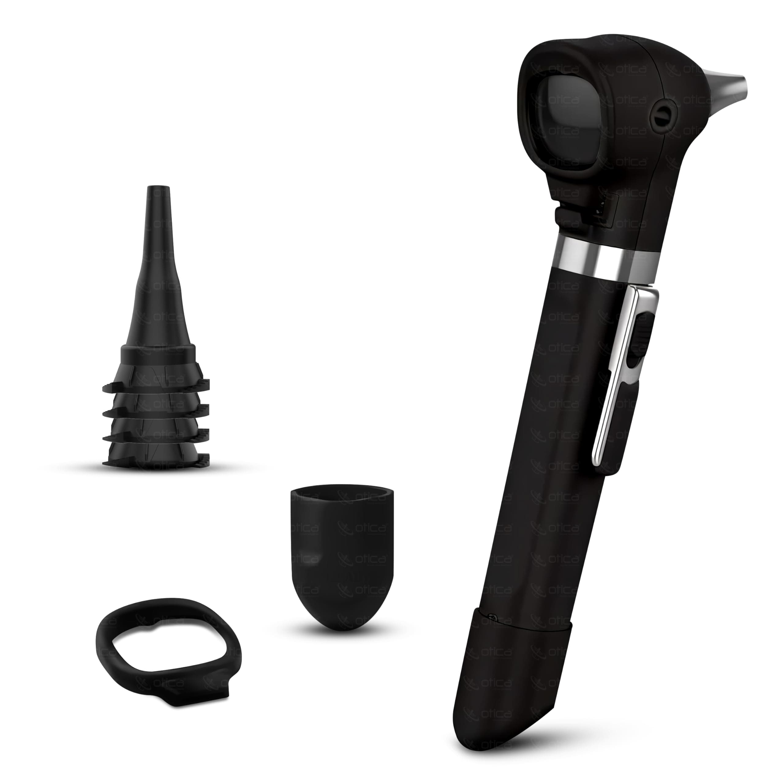 OTICA For Welch Allyn Pocket LED Otoscope Fiber Optic Professional Otoscope with AA Battery Handle 22870 (Black)