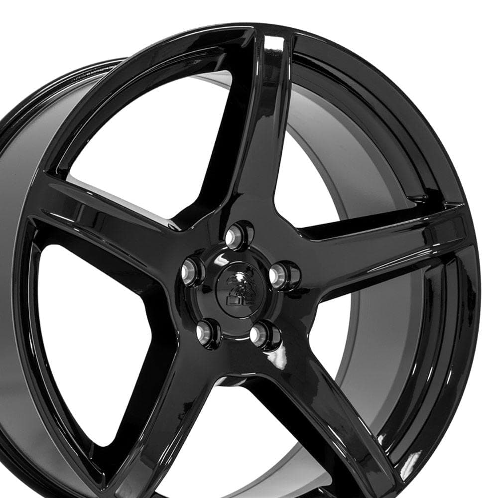 OE Wheels DG22 22 Inch Rim Fits Charger/Challenger SRT Hellcat Style 5x127 22x9.5 Gloss Black - Hollander 2640 (1)