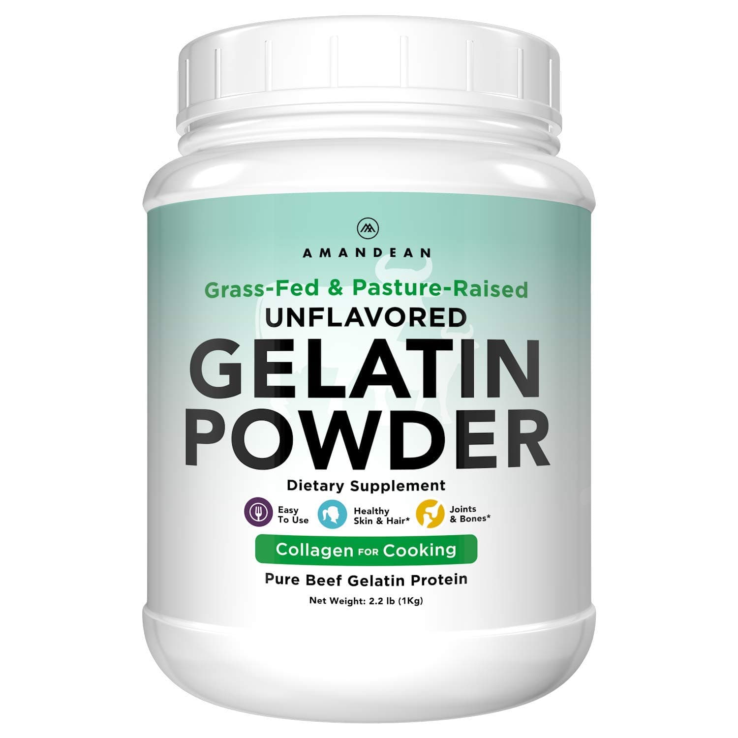 Premium Gelatin Powder XL. Grass-Fed Beef Collagen Protein Supplement. Unflavored. Healthy Skin, Hair, Nails, & Gut. Paleo Friendly Cooking and Baking. 18 Amino Acids. Non-GMO.