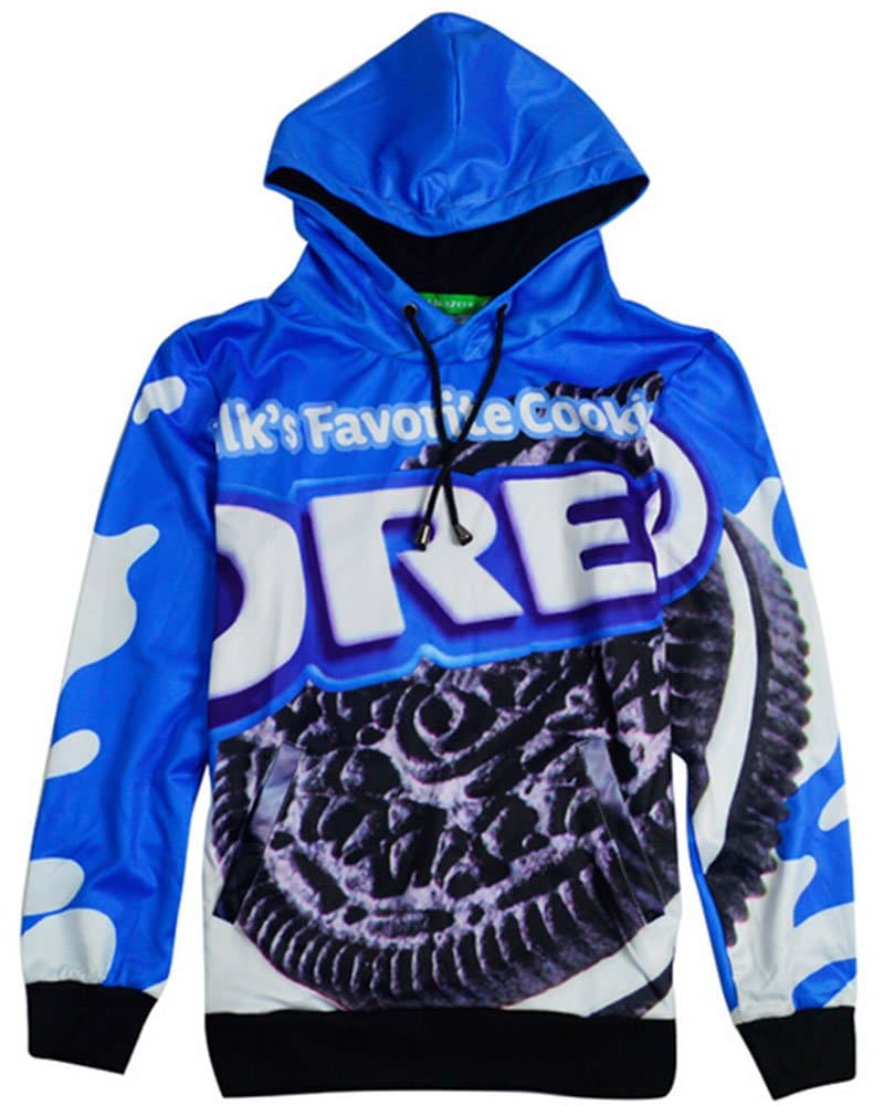 Chic Pullovers Cookies Oreo Men hip hop 3d Swag Sweatshirt Sport Suit Hoodies (XL)