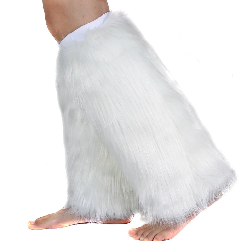 ECOSCOFaux Fur Leg Warmer,Warm Fuzzy Leg Warmer Boot Cuff Cover for Party Costumes