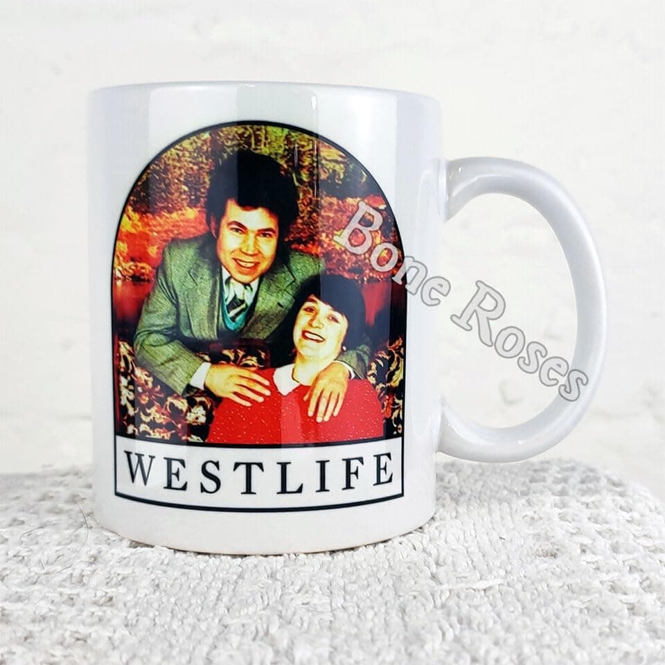 MUGS TRADER Westlife Unisex Coffee Mug, Rose Fred West Amusing Mug Gift Printed Coffee and Tea Ceramic Mug- 320 ML Ceramic Coffee Mug 1850