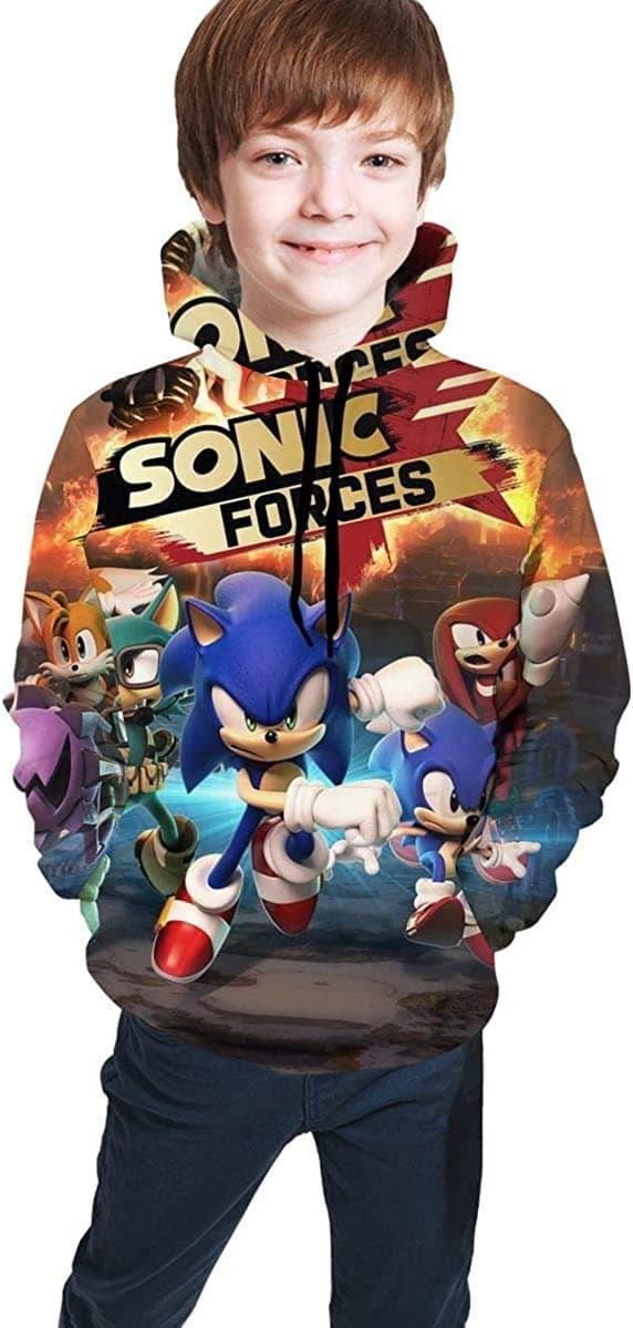guoweiweiB Sonic The Hedgehog Hoodie Boys Girls Kids 3D Print Unisex Pullover Sweatshirts