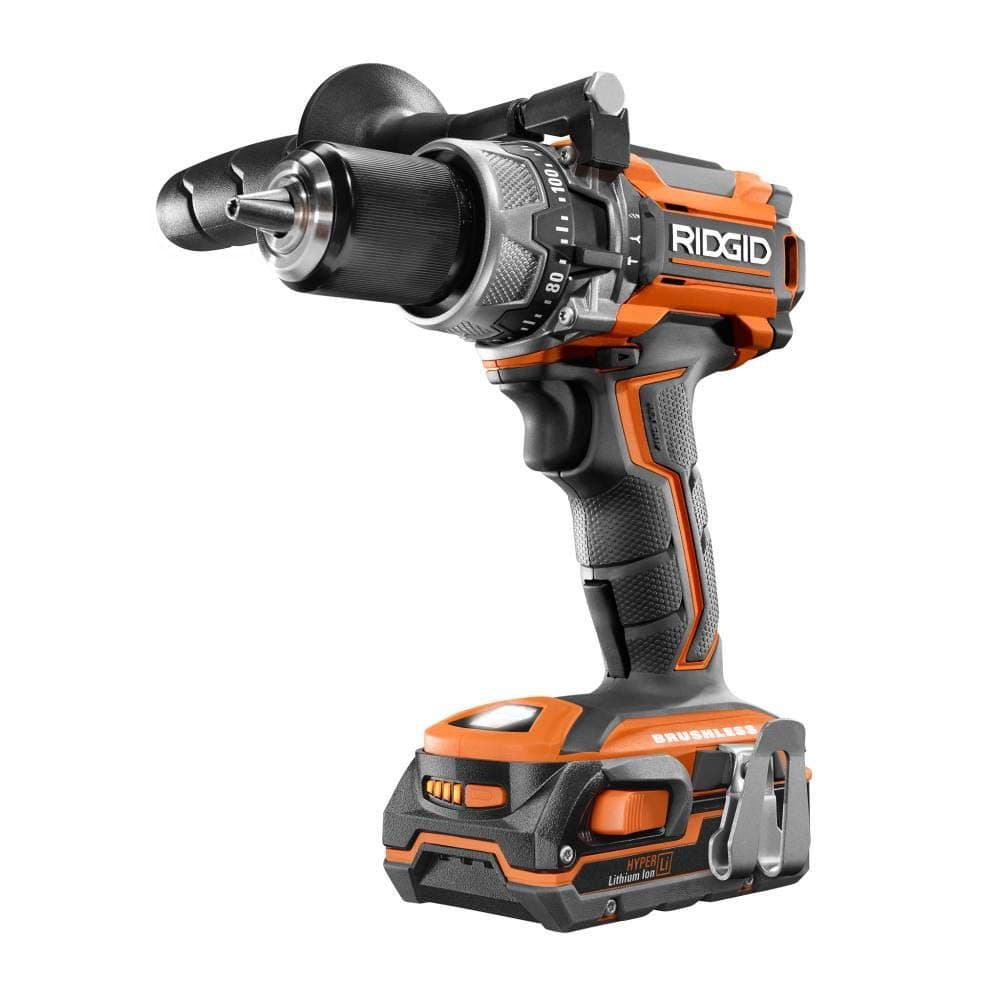 Ridgid R86116K 18 Volt Lithium Ion Half inch Cordless Compact Hammer Drill Kit
