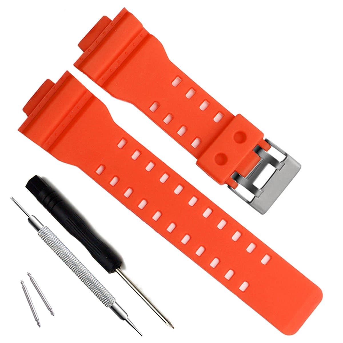 OliBoPo Natural Resin Replacement Watch Band Strap for Casio Mens G-Shock GD120/GA-100/GA-110/GA-100C