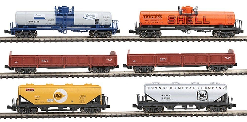 Kato N Mixed Freight Train Set - 6 Car Assortment