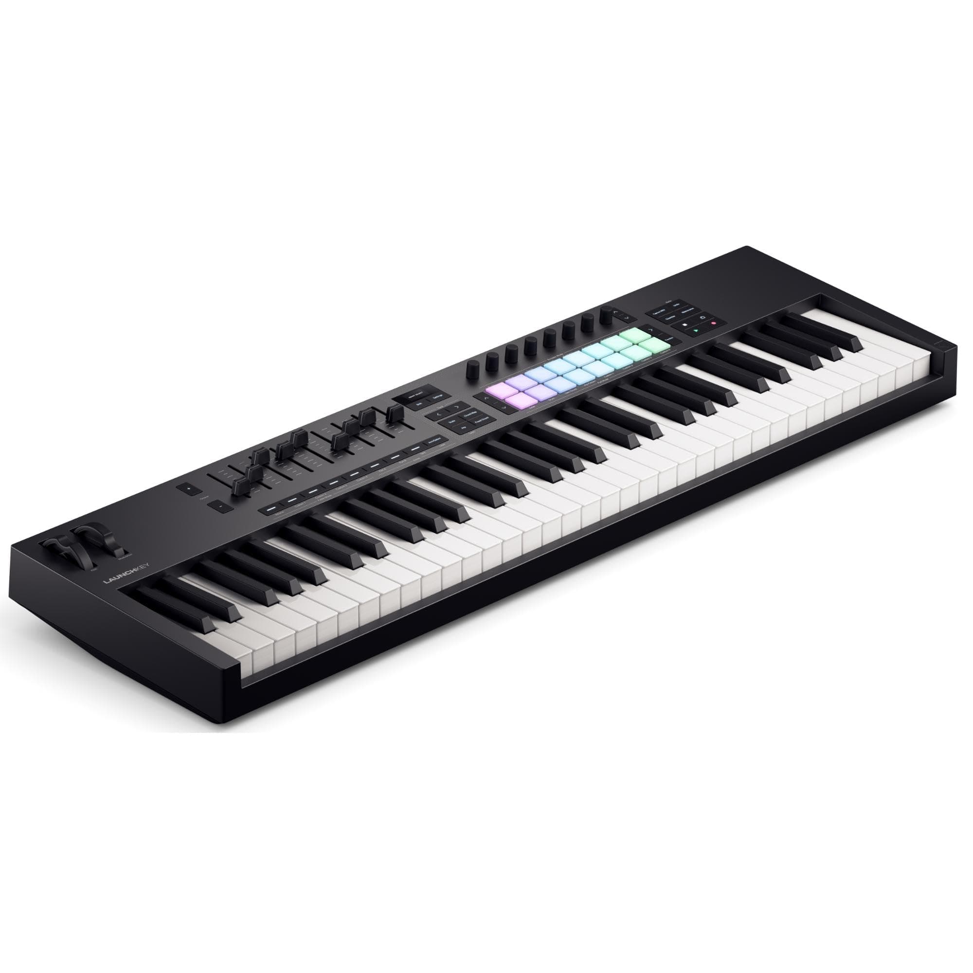 Novation Launchkey 61 [MK4] - USB/MIDI Controller Keyboard with 61 Half Weighted Keys and DAW Integration Chord/Scale Modes, 8 Drum Pads and Arpeggiator. Includes Music Production Software Bundle