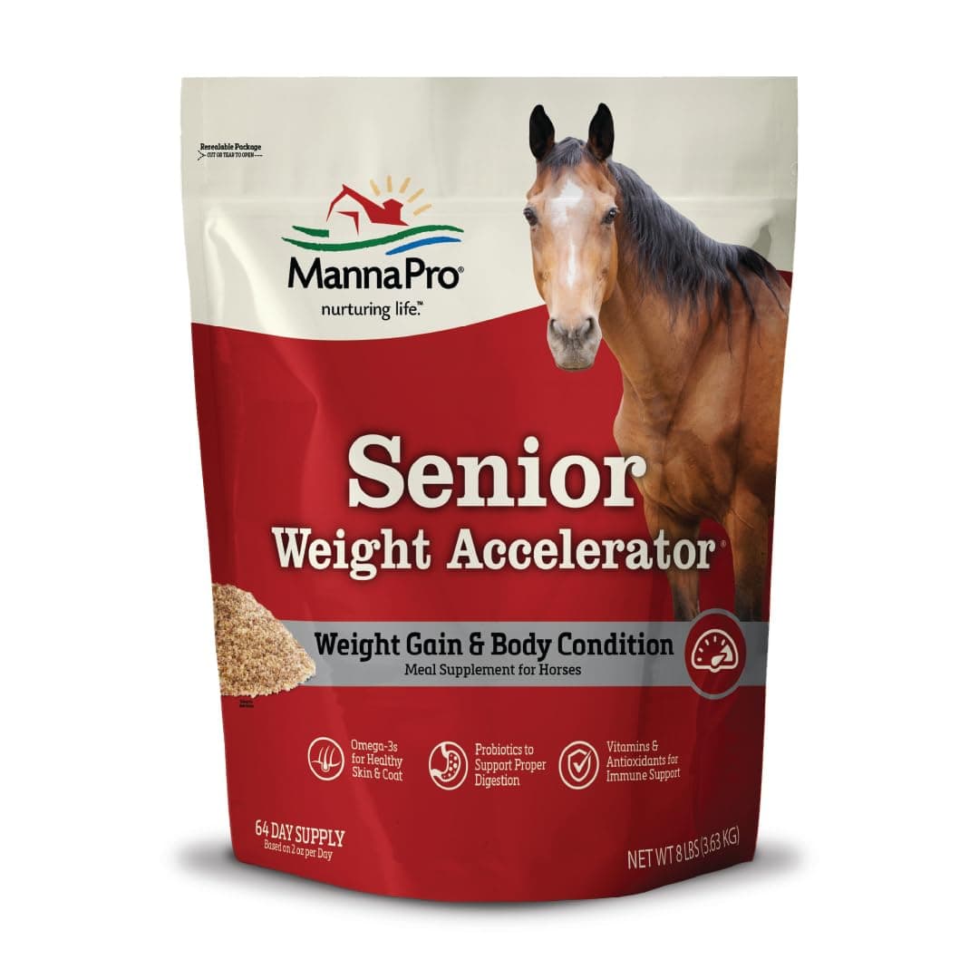 Manna Pro Senior Weight Accelerator Horse Weight Gain Supplement, 8 lb