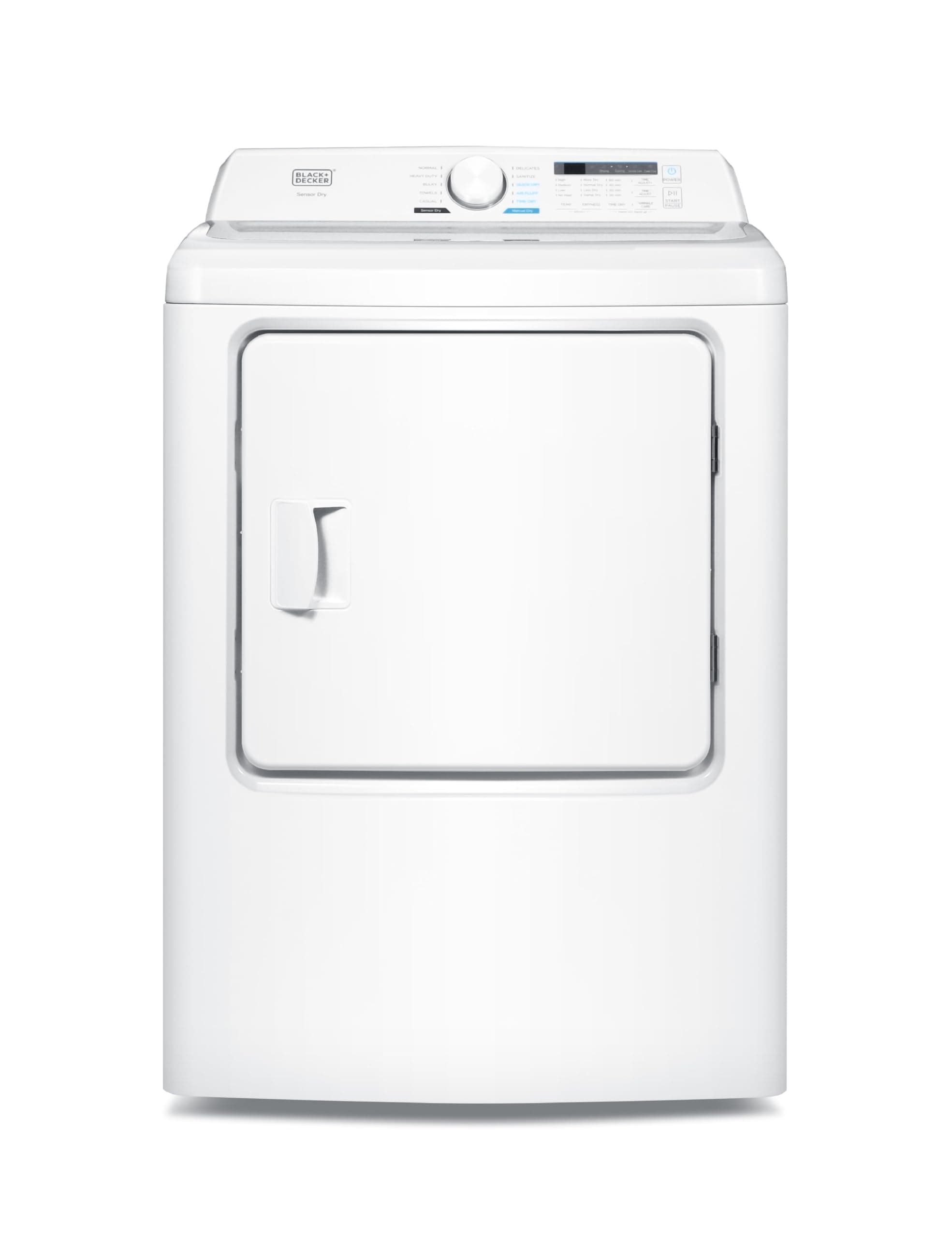7.0 Cu. Ft. Front Load Dryer, Electric Clothes Dryer with LED Display and Dial Control, 5 Sensor and Manual Dry Selections, 240V, Requires Professional Installation, BLD67ME, White