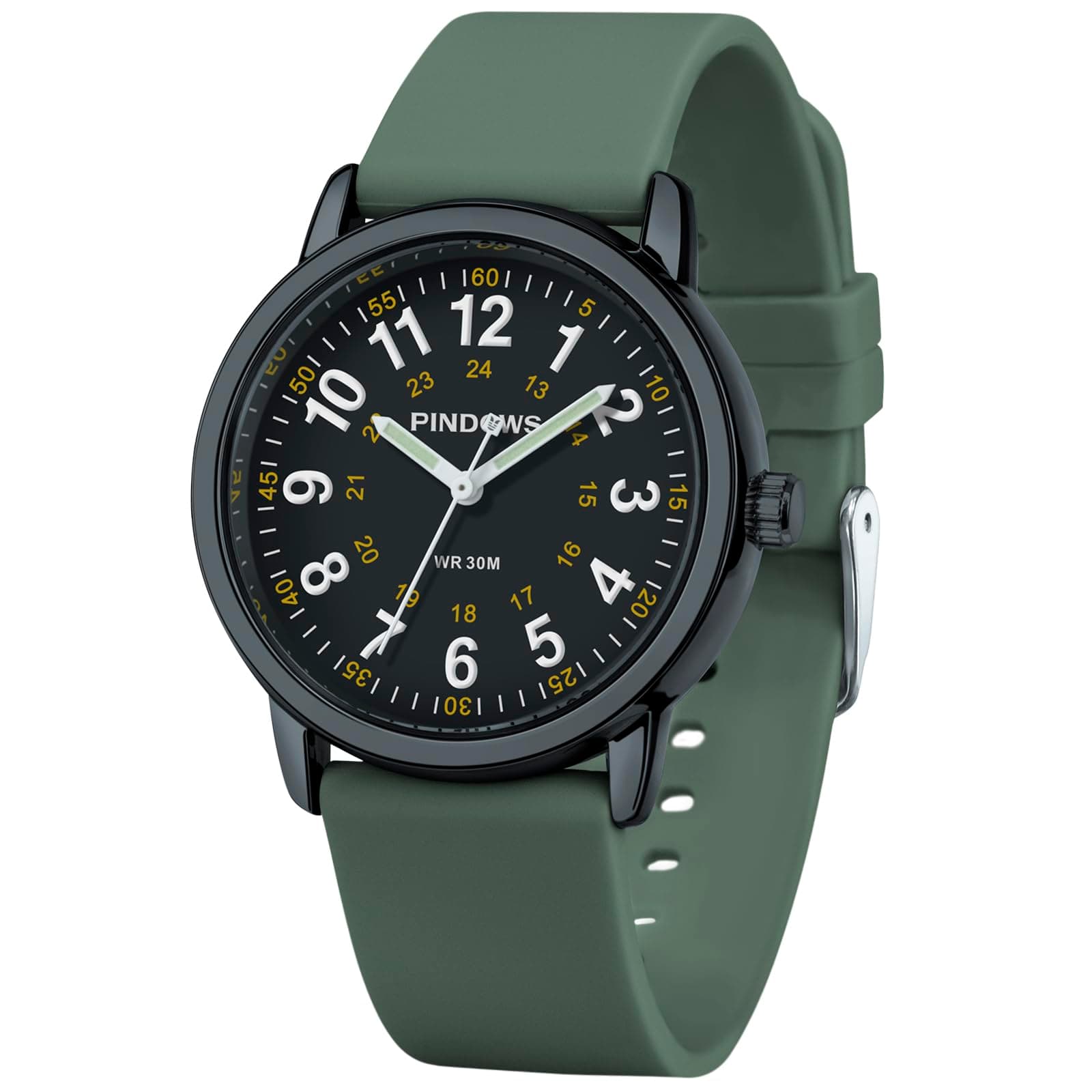 Women Analog Quartz Wrist Watch with Silicone Strap for Young Women Students Easy Read Waterproof Unisex Luminous Dial