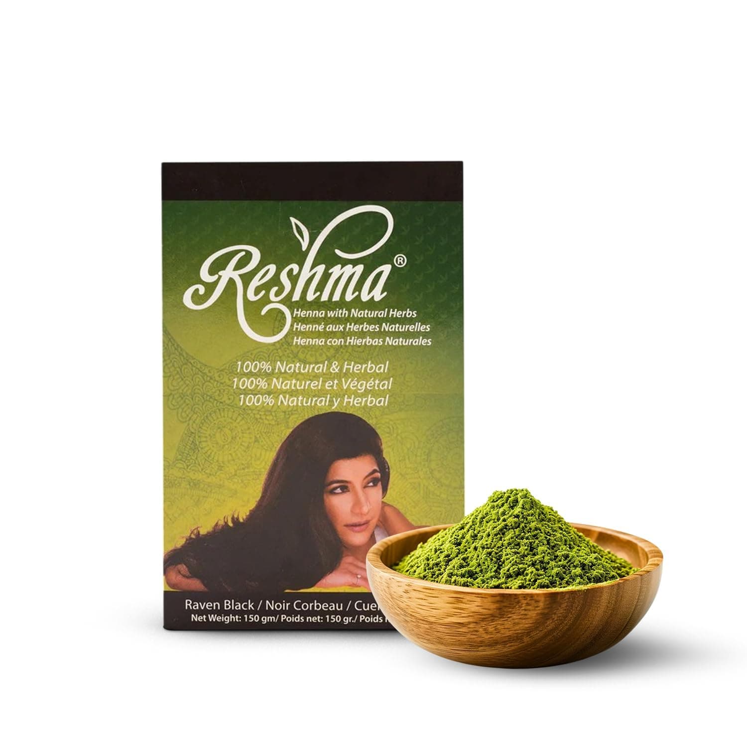 Reshma Beauty (Raven Black) - Henna Hair Colour Pure Natural & Organic Dye with Goodness of Herbs (Raven Black, Pack Of 1)