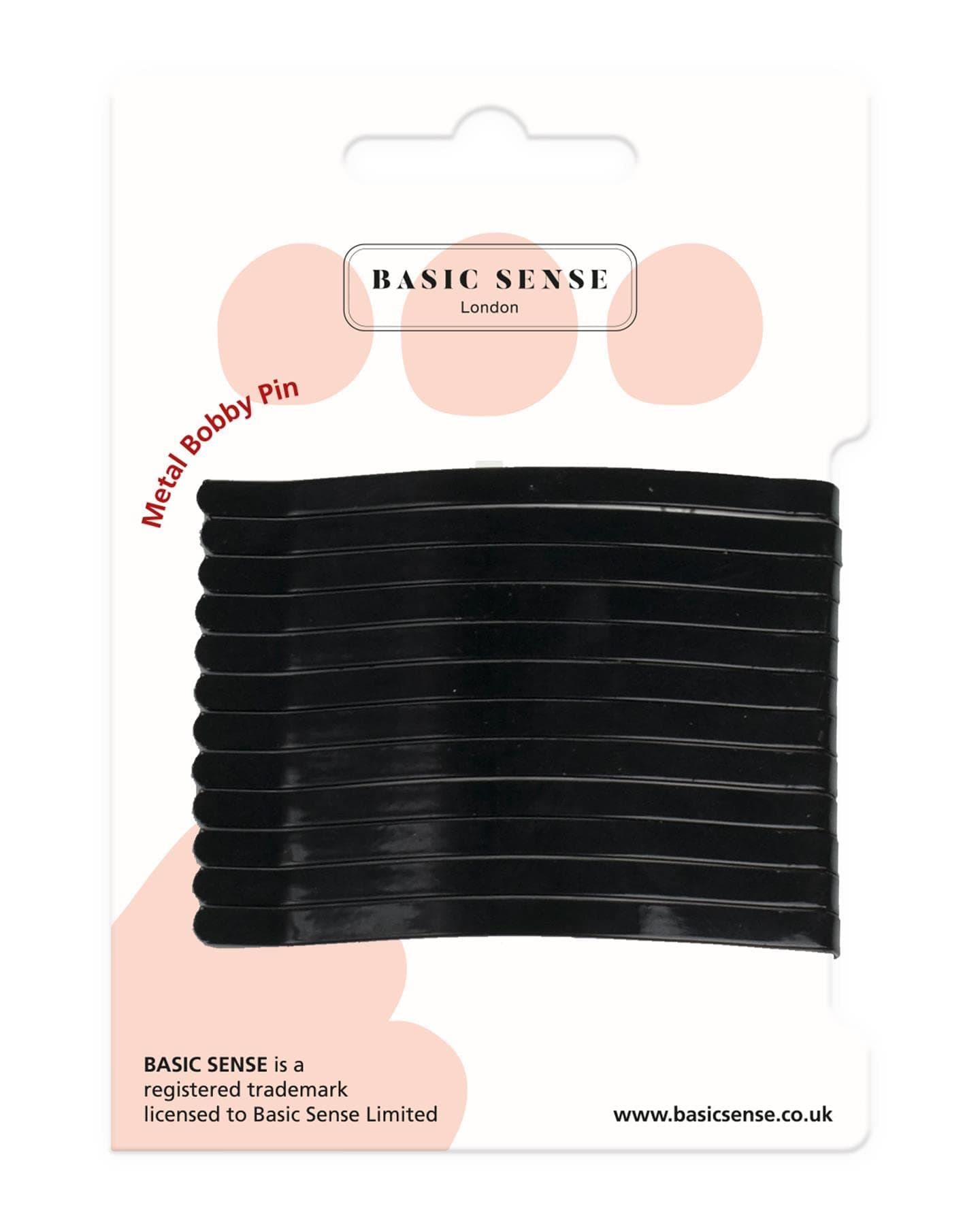 Basic Sense Jumbo Metal Hair Pins Sturdy Strong Bobby Slides Clips For Thick Hairpins for Unisex a pack of 12pcs, Medium Black