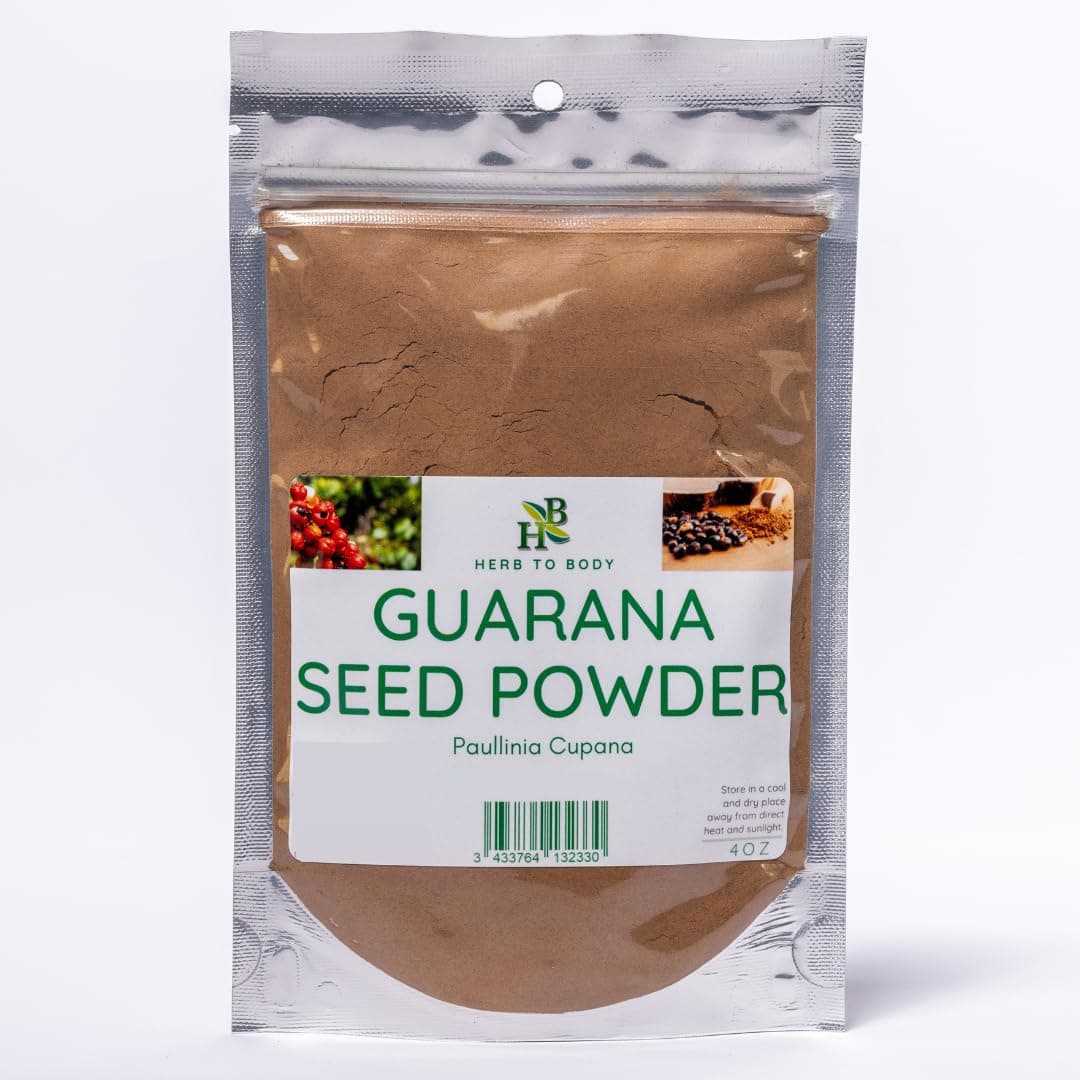 Guarana Seed Powder - Paullinia Cupana Wildcrafted, Fine Botanical Powder for Herbal Mixes, Smoothie Add Ins, 4oz