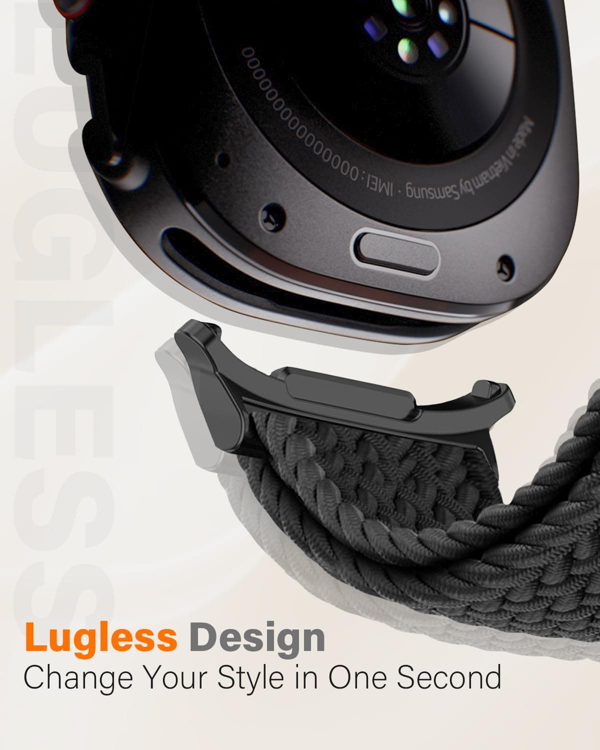 Braided Stretchy Band Compatible with Samsung Galaxy Watch Ultra Bands 47mm, Quick-Drying Breathable Nylon Sport Strap for Samsung Watch 7/8 Ultra (2025/2024) Men Women