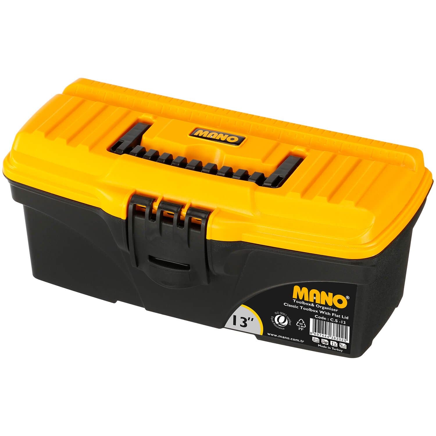 Mano C.S 13-inch Tough Toolbox with Removable Organiser Tray