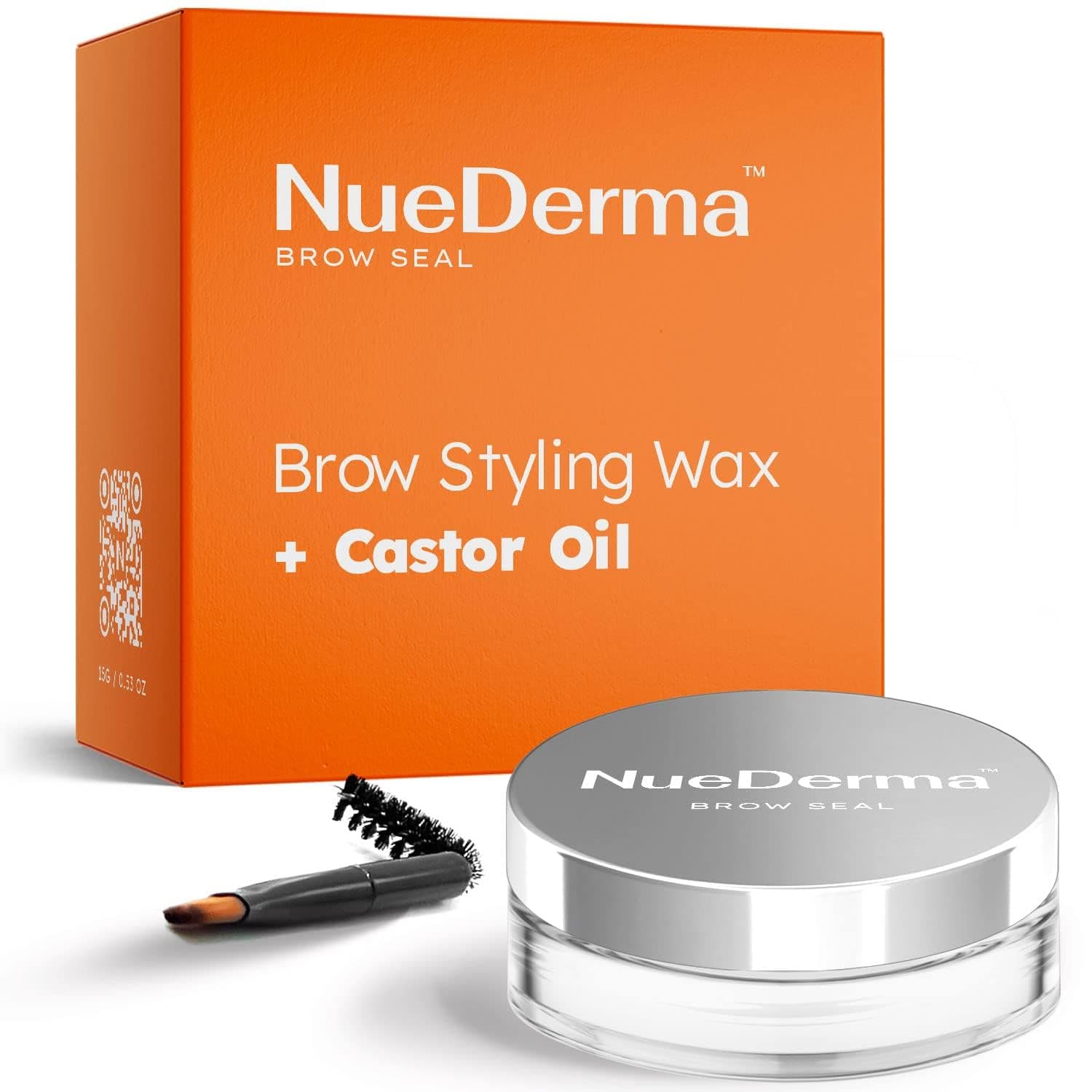- Brow Seal with Castor Oil - Clear Eyebrow Gel, Waterproof Eyebrow Makeup, Styling Wax for Feathered & Fluffy Brows - 1 OZ