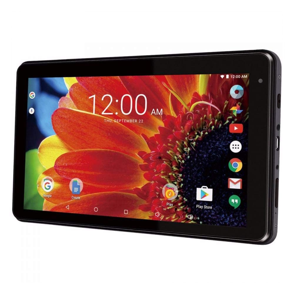 RCA RCT6873W42 Voyager 7 16GB Tablet 1024 X 600 Resolution 1.2GHz Intel Atom Quad-Core Processor Android 6.0 Marshmallow, Black