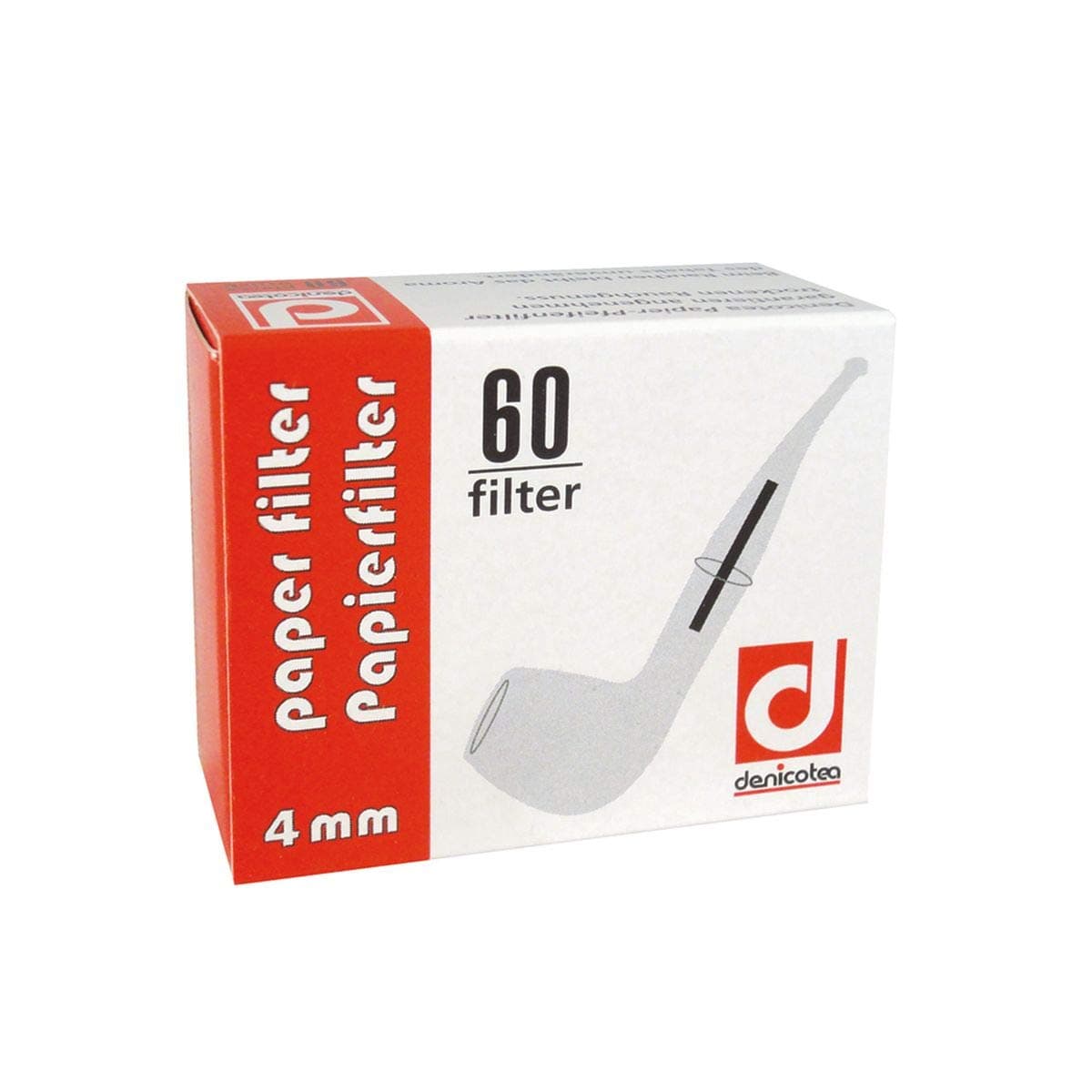 4 mm Paper Pipe Filter, 60 Count, Biodegradable