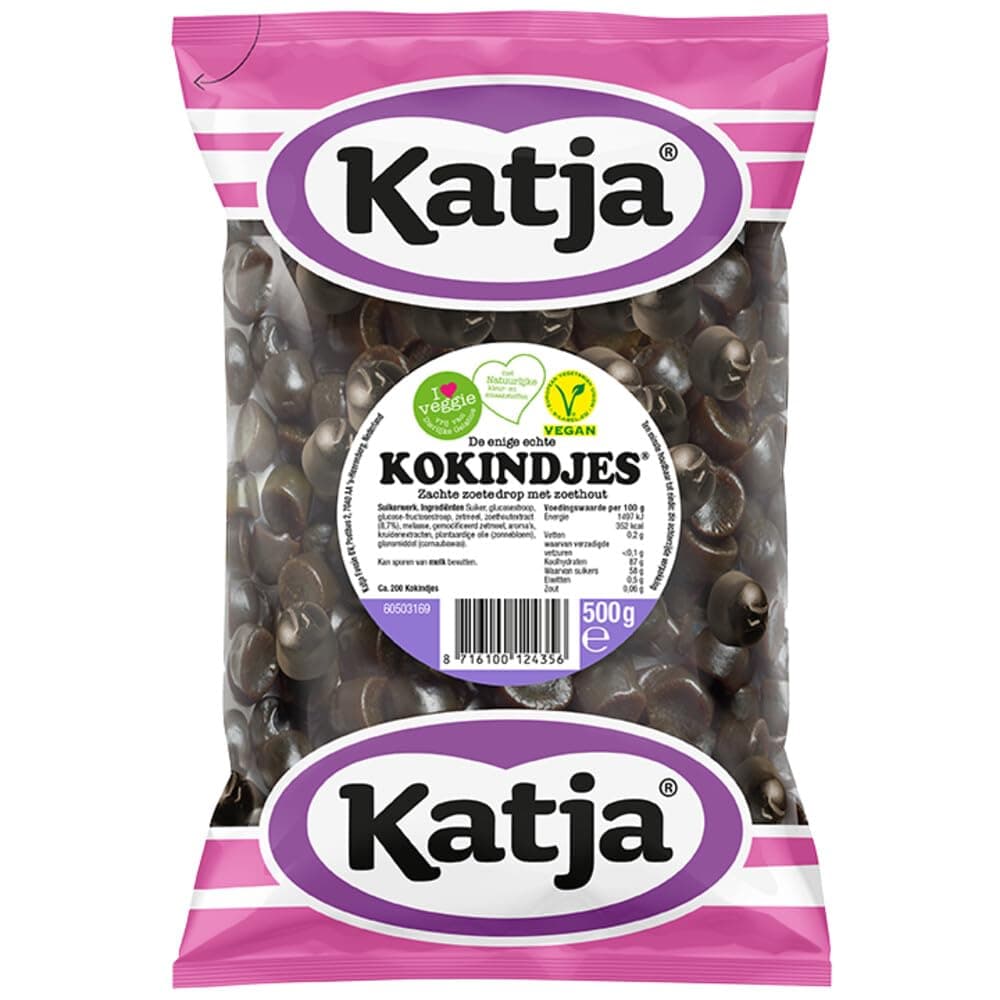 Katja Licorice Kokindjes (Buttons) 17.6 Oz Bag (Pack of 6)