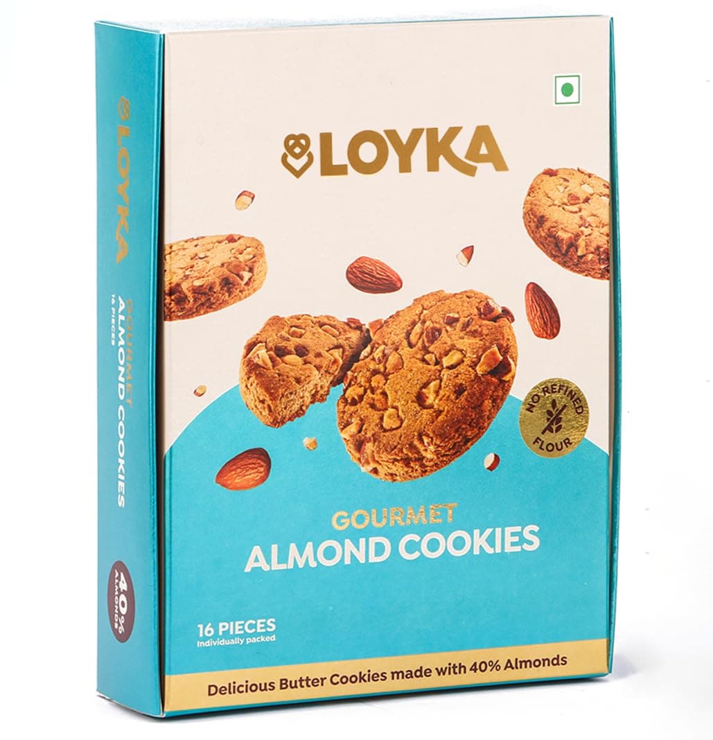 Almond Cookies - 12 pcs |No Maida, Eggless |Tea/Coffee Nutty Gourmet Biscuits |Almond Flour & California Almonds |Healthy guilt-free morning/evening snack |Guilt-free |Diet food |Better-for-you