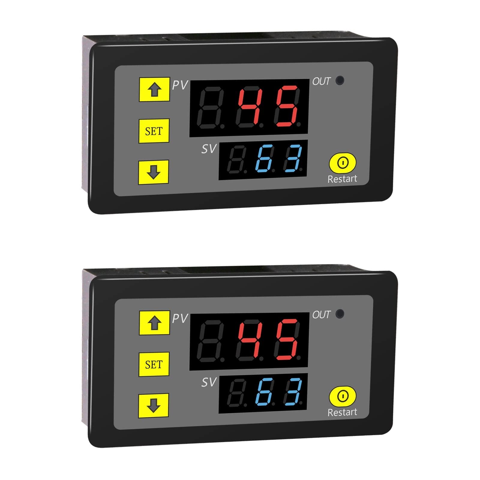 AITIAO 2Pcs DC 24V 20A Relay Module with Dual LED Digital Display Programmable Cycle Timer Switch ON-Off Control