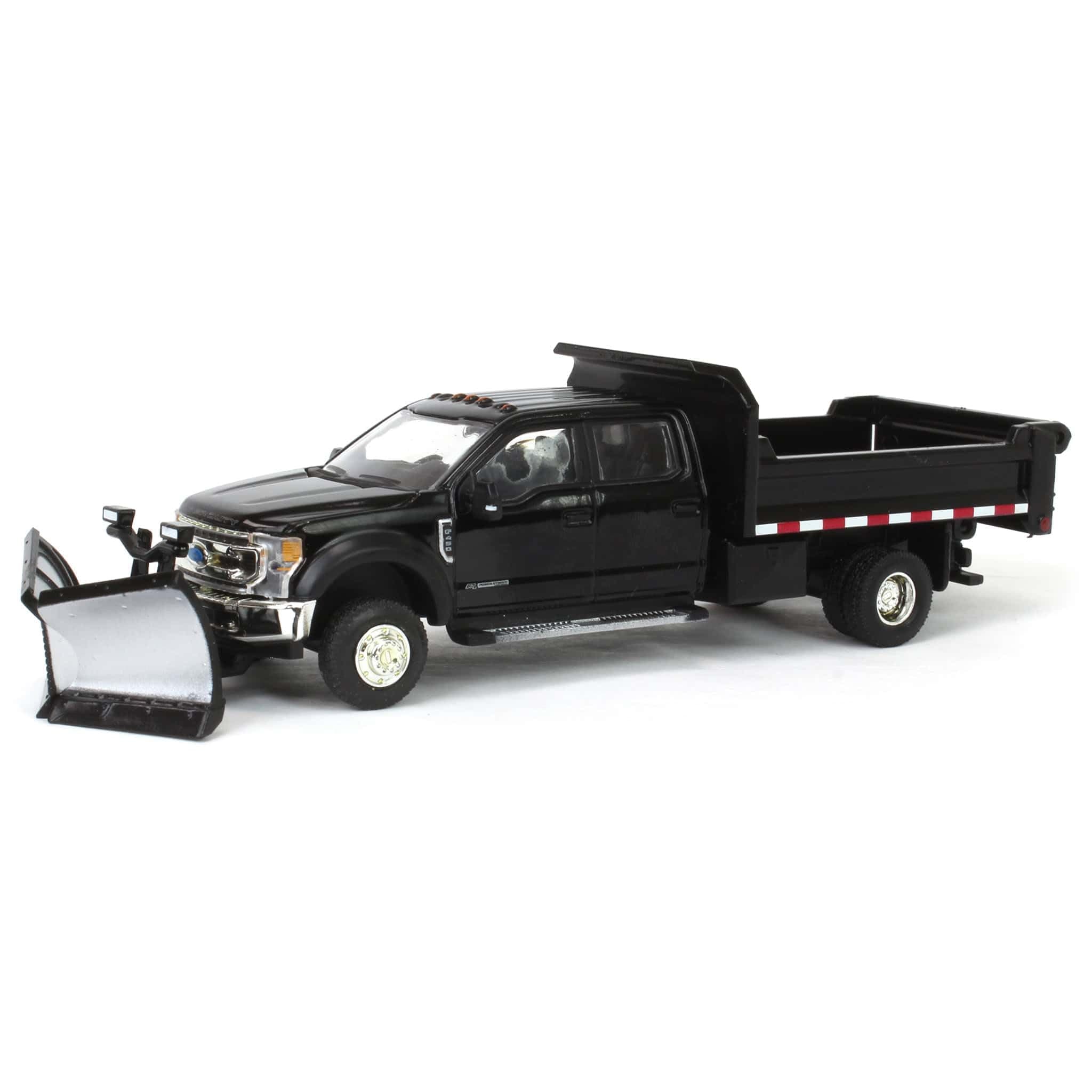 Truck 1/64 2020 F-450 XLT Super Duty Dually with V-Plow & Dump Bed Black 51396-A