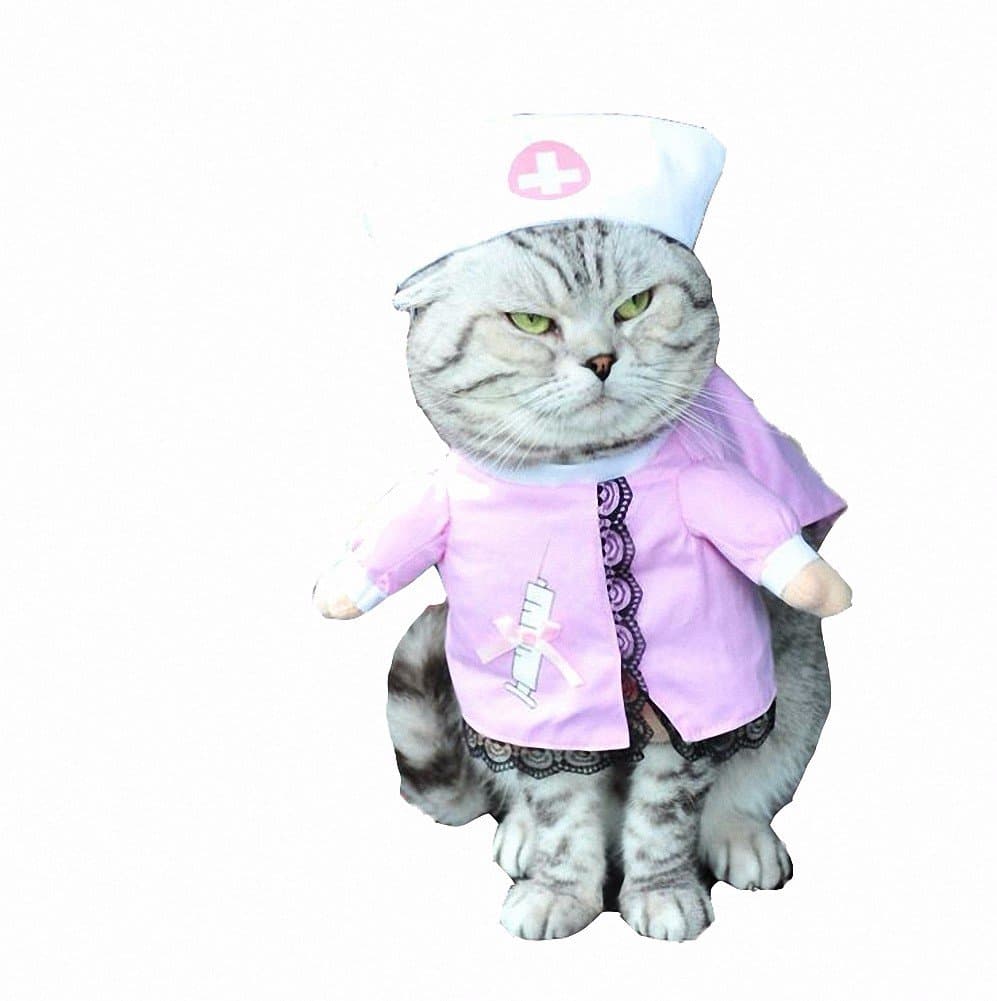 Proomi Funny Dog Cat Uniform Pet Clothes Costume Dress Cosplay for Party