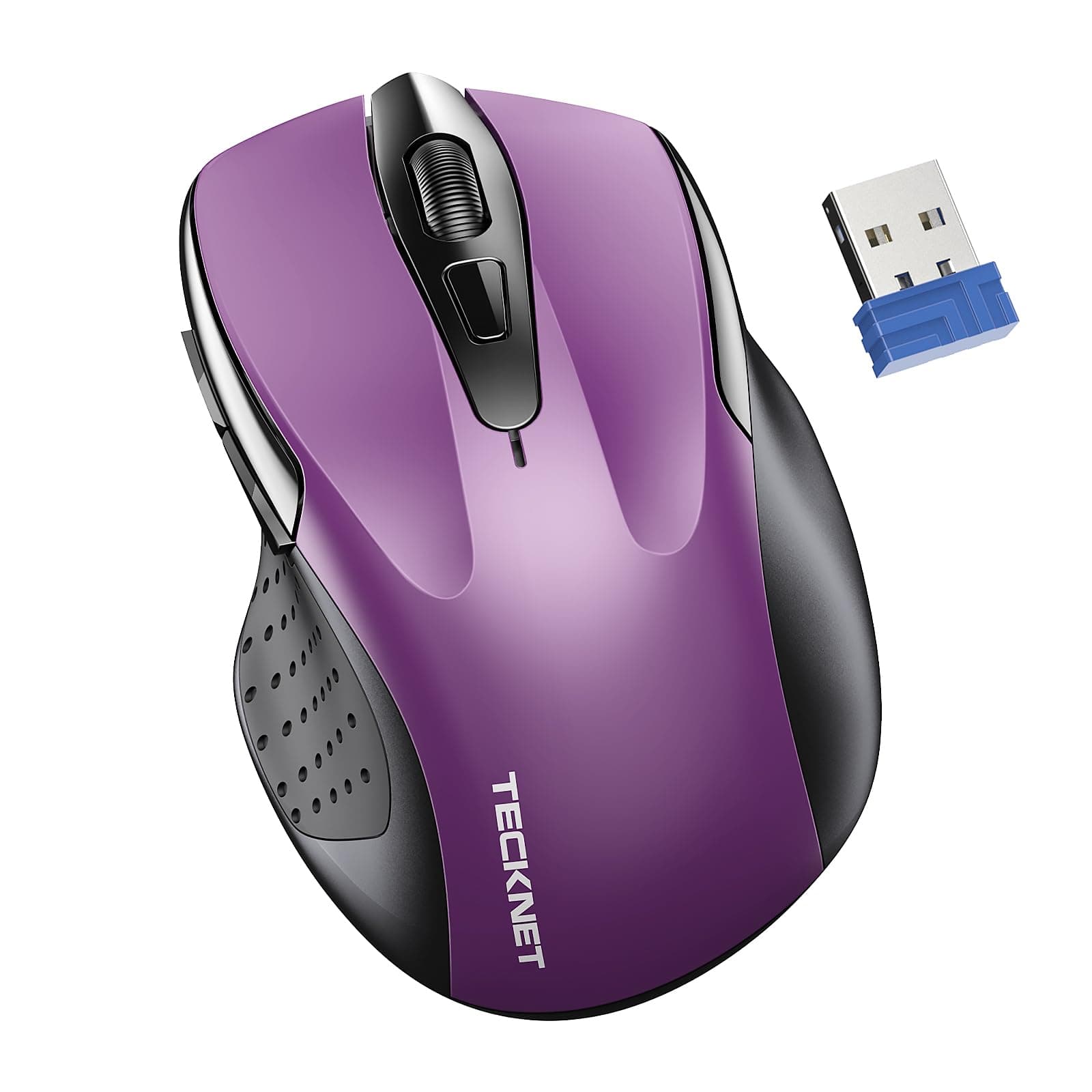 Wireless Mouse for Laptop, Silent Mouse Quiet Click, Computer Mouse Wireless, 6 Adjustable 4000 DPI Computer Mice - Purple