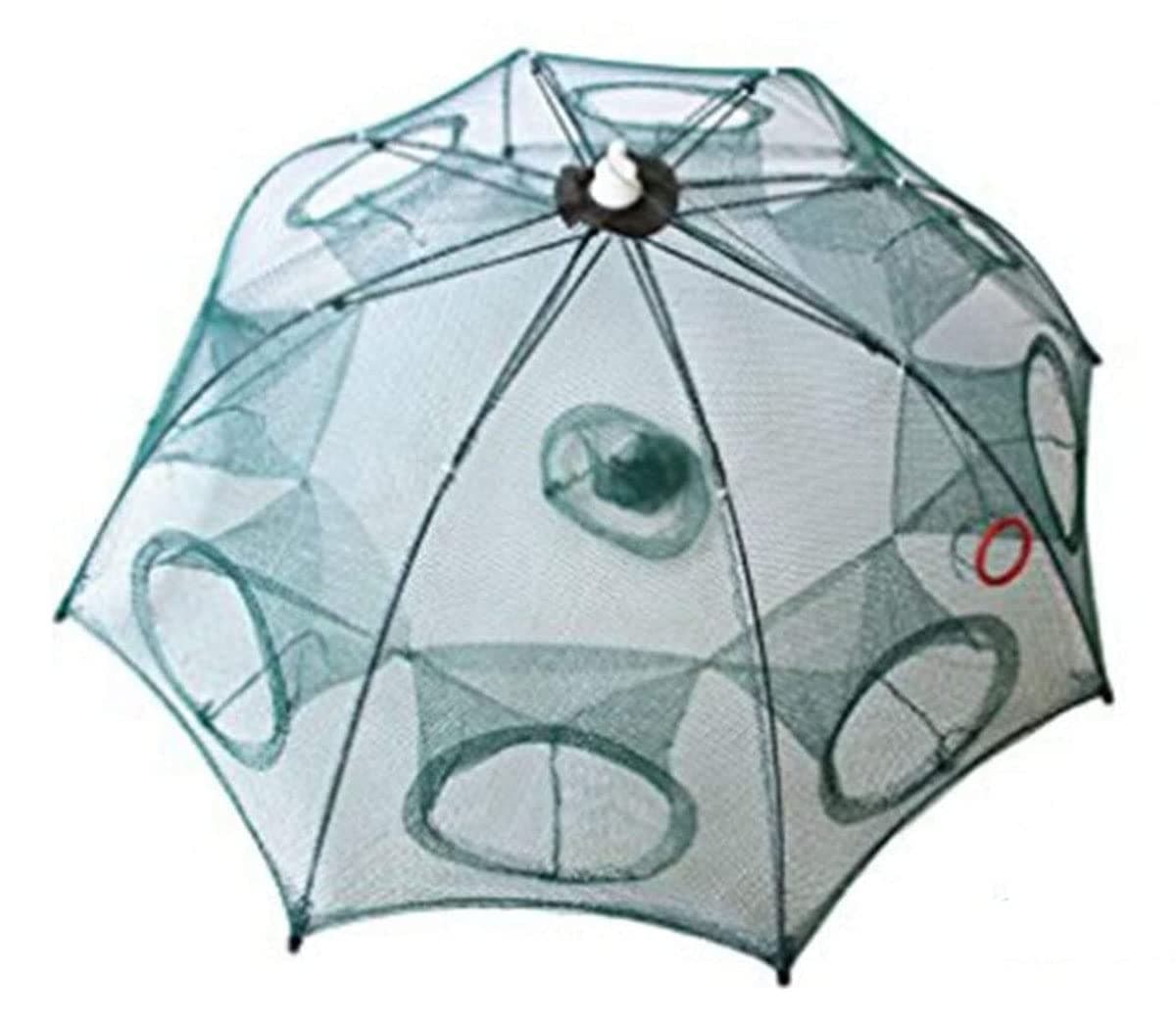 PuDong Crawfish Trapï¼Å’Crab Fish Trap,Foldable Fishing Bait Trap Cast Net Cage with 18 Feets Nylon Rope for Catching Small Bait Fish Eels Crab Lobster Minnows Shrimp 2 Pack