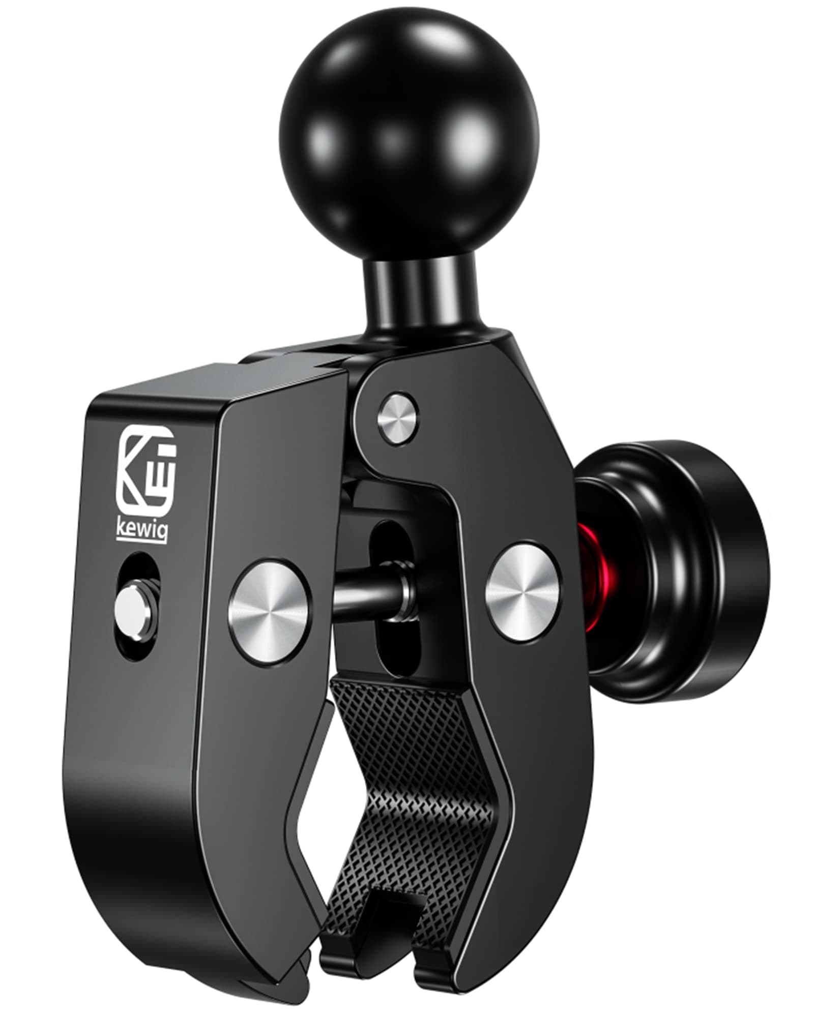 Anti-Theft 1'' Ball Clamp Mount Base with Aluminum Alloy Tough-Claw, Fit Handlebar Rail 0.5'' to 1.75'' in Diameter, Fit for RAM Mounts B Size 1 Inch Ball Double Socket Arm