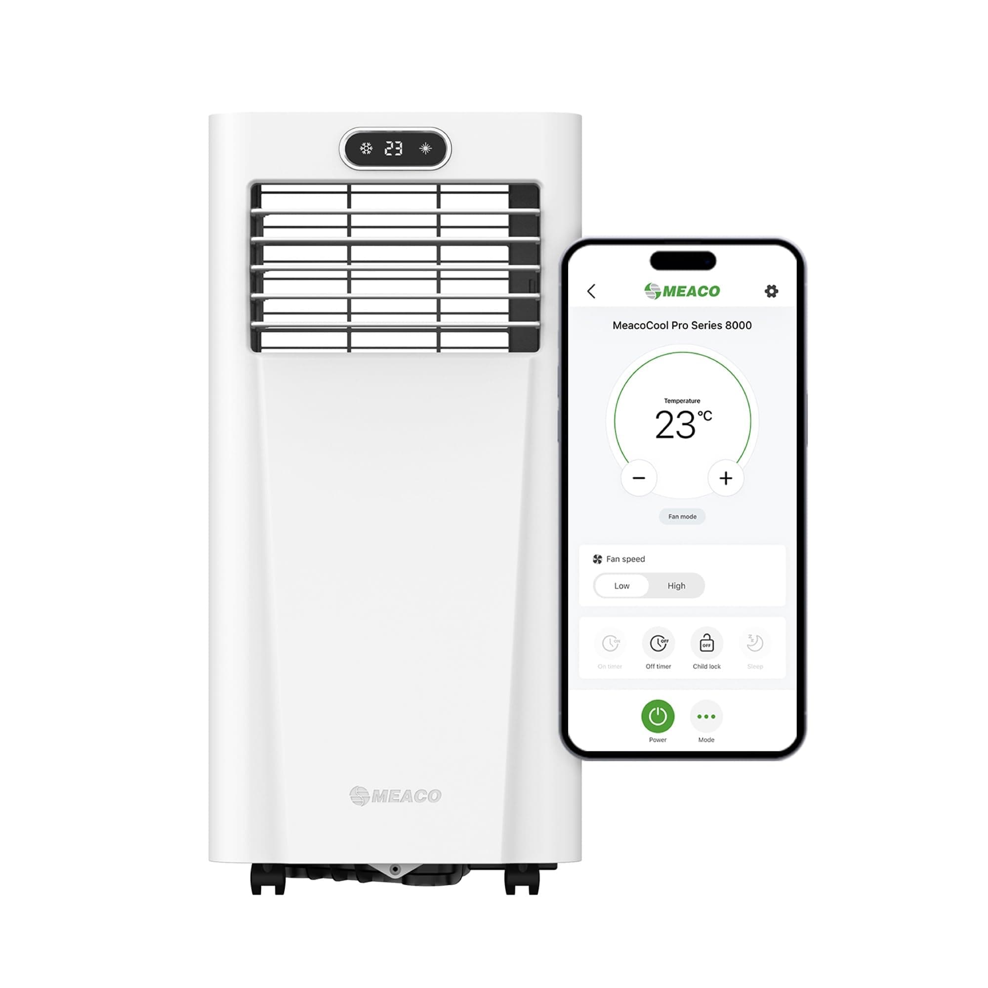 – Meaco MeacoCool Pro Series 8000 CH Portable Air Conditioner - Wi-Fi enabled with Meaco App, Low Energy, Low Noise, Free Flexible Window Kit