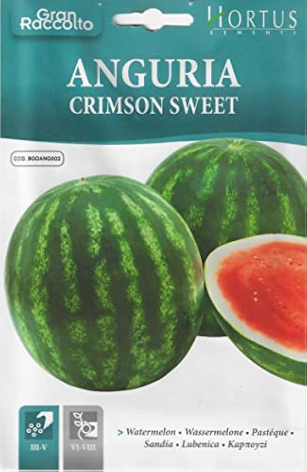 Watermelon Premium Quality Seeds (Anguria Crimson Sweet) (Made in Italy) by Hortus Sementi
