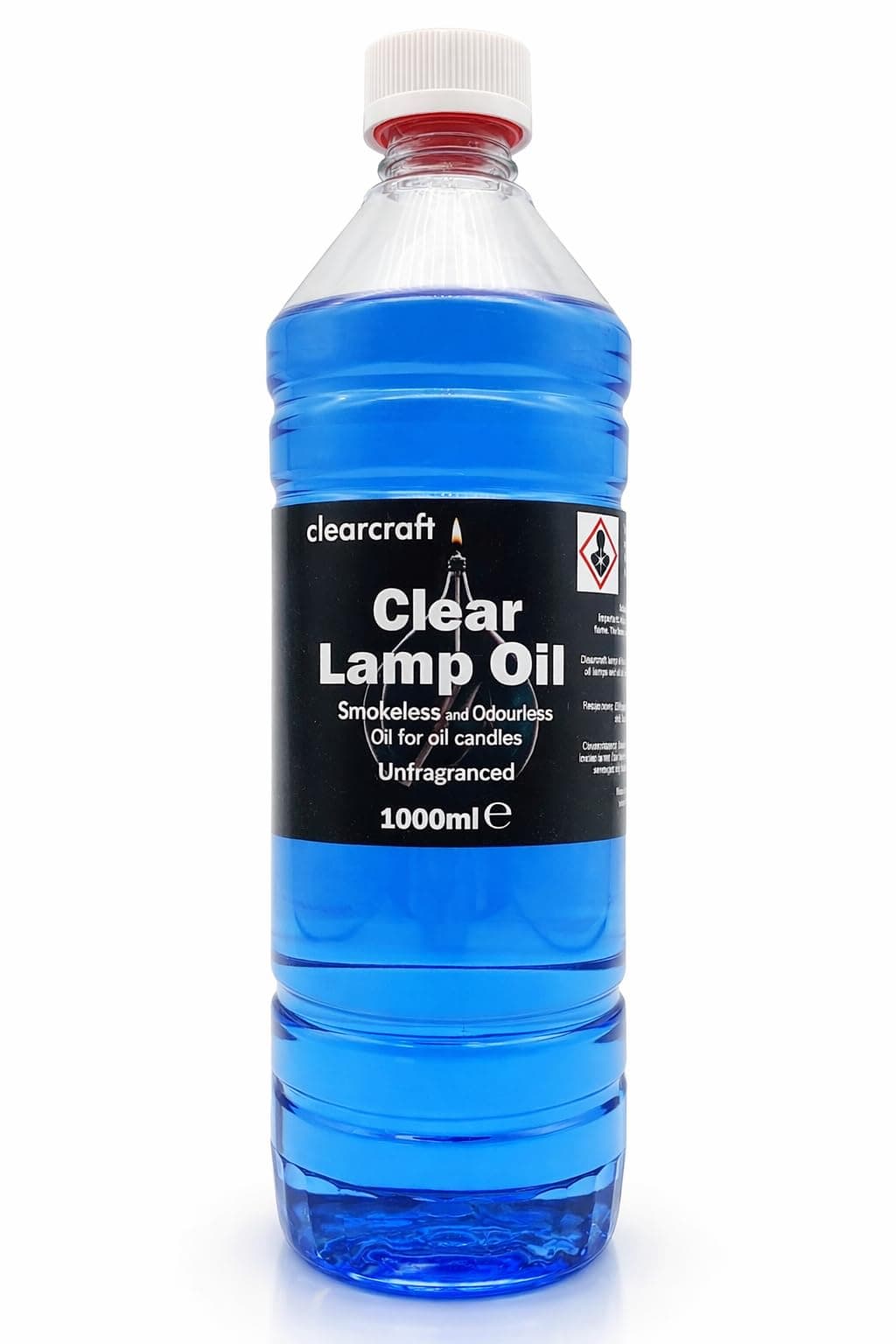 Smokeless, odourless, coloured lamp oil - 1 Litre with easy pour spout - Perfect for use with modern oil candles, traditional oil lamps. Indoor and outdoor use (Blue)