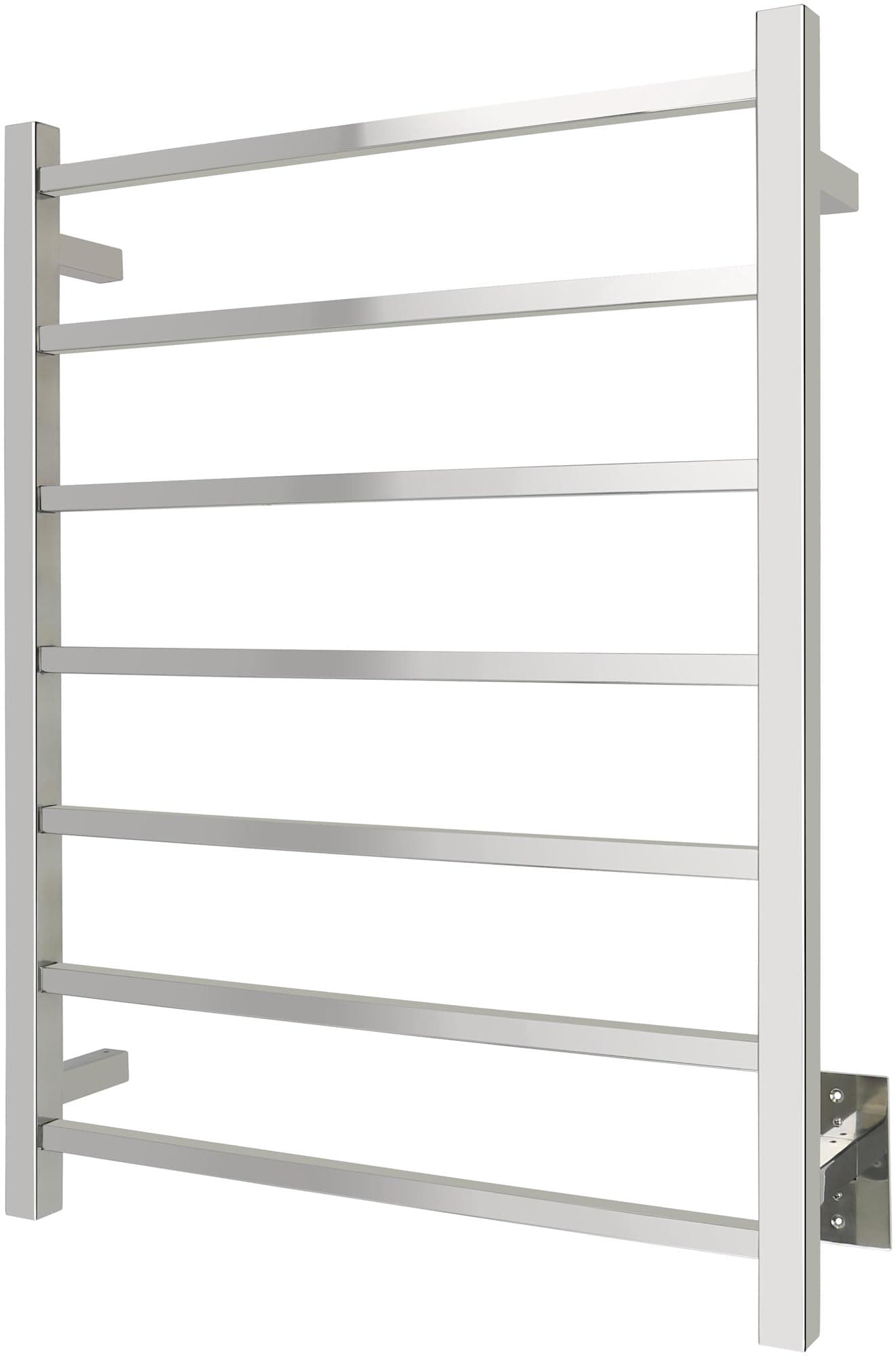 Heated Towel Rack – Polished Stainless Steel Wall Mounted Towel Warmer for Luxurious Bathroom Spa-Like Comfort, 7-Bars, 75 Watts Electric Hardwired UL Certified Safe, WarmlyYours Tahoe