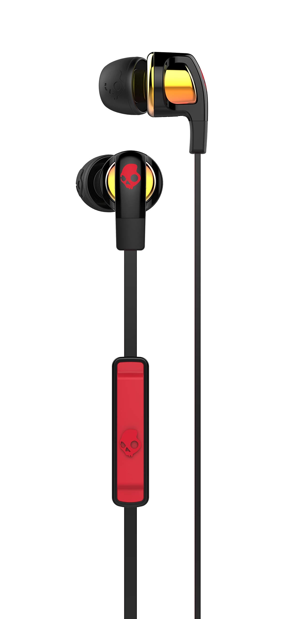 Skullcandy Smokin' Buds 2 In-Ear Audio Earbud Headphones With In-Line Microphone - Spaced Out/Orange Iridium/Afterburner, One Size, Scs2Pggy-392