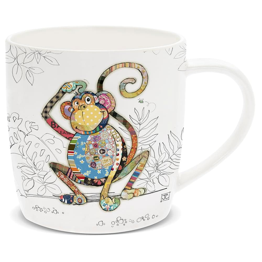The Leonardo CollectionLesser & Pavey British Designed Barrel Coffee Mug | Ceramic Coffee Mugs for Home or Work | Large Mugs for Hot Drinks | Tea and Coffee Cups - Monty Monkey