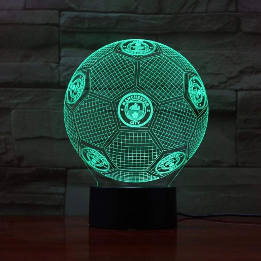 3D Night Light Manchester City Football Illusion Table Lamp Led 7 Color Touch Remote Control Color Mood Lamp USB Home Bedroom Bedside Lamp