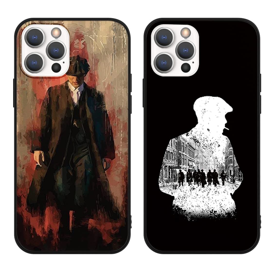 Omyzo [2 pcs] Phone Case for iPhone SE 2022/iPhone SE 2020/iPhone 8/iPhone 7 4.7",Slim Fit Art Phone Case with Peaky Blinders Silicone Print Shockproof TPU Transparent Protective Cover-02