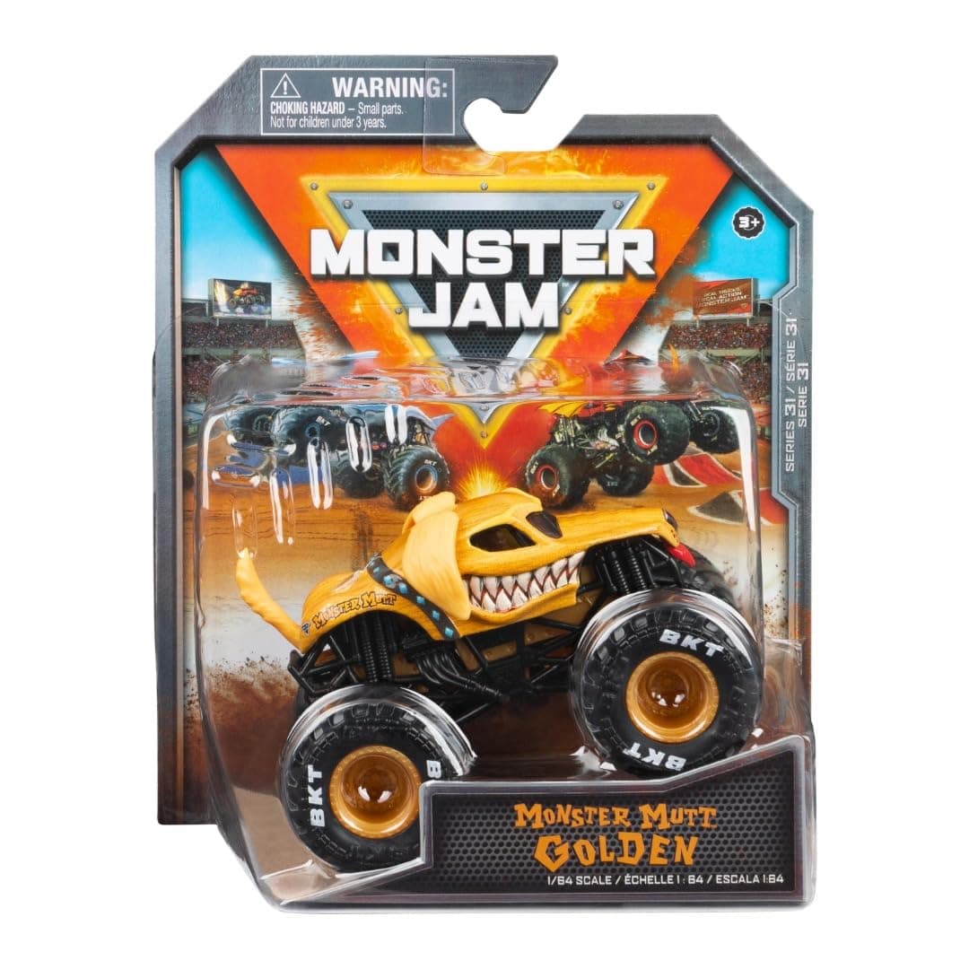 2023 Spin Master 1:64 Diecast Truck Series 31 Ruff Crowd Monster Mutt Golden