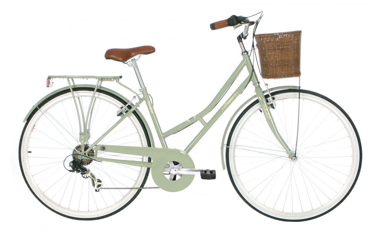 Kingston Hampton Ladies Classic Traditional Heritage Bicycle 7 Speed With Basket (6 Colour Options)