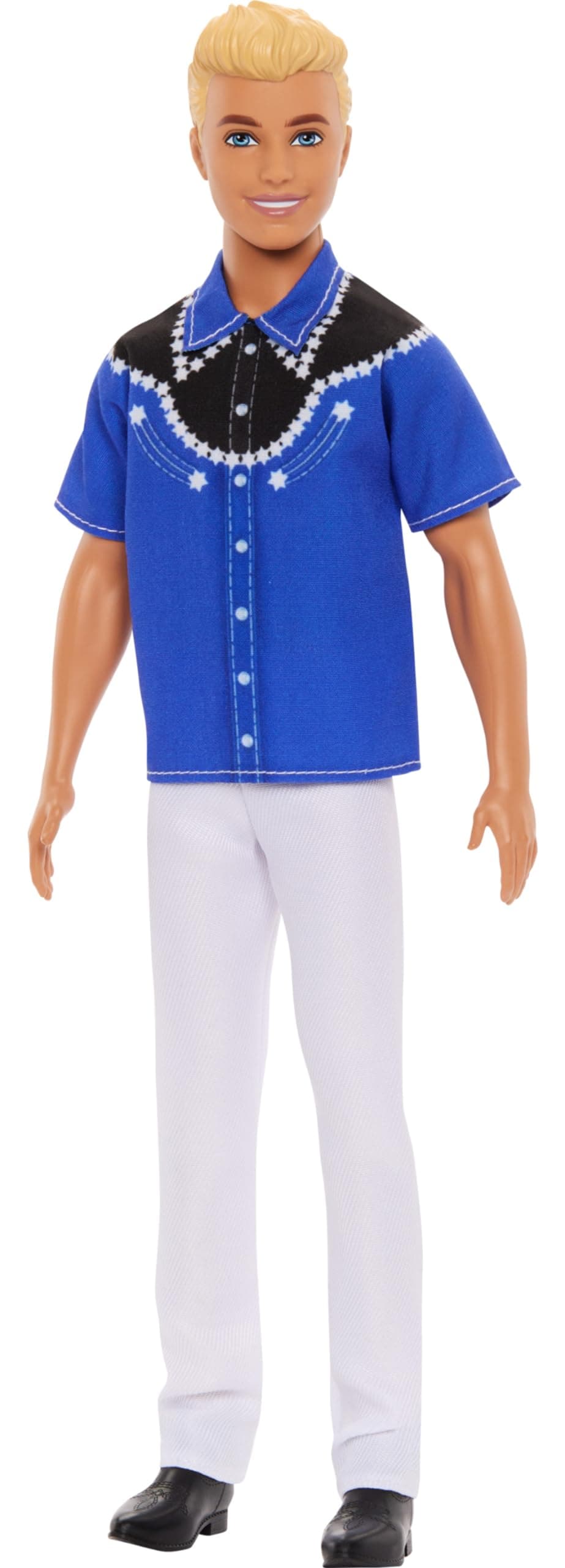Fashionistas Ken Doll #226 Wearing a Removable Western Shirt, Pants & Boots, Blonde Fashion Doll, 65th Anniversary Collectible