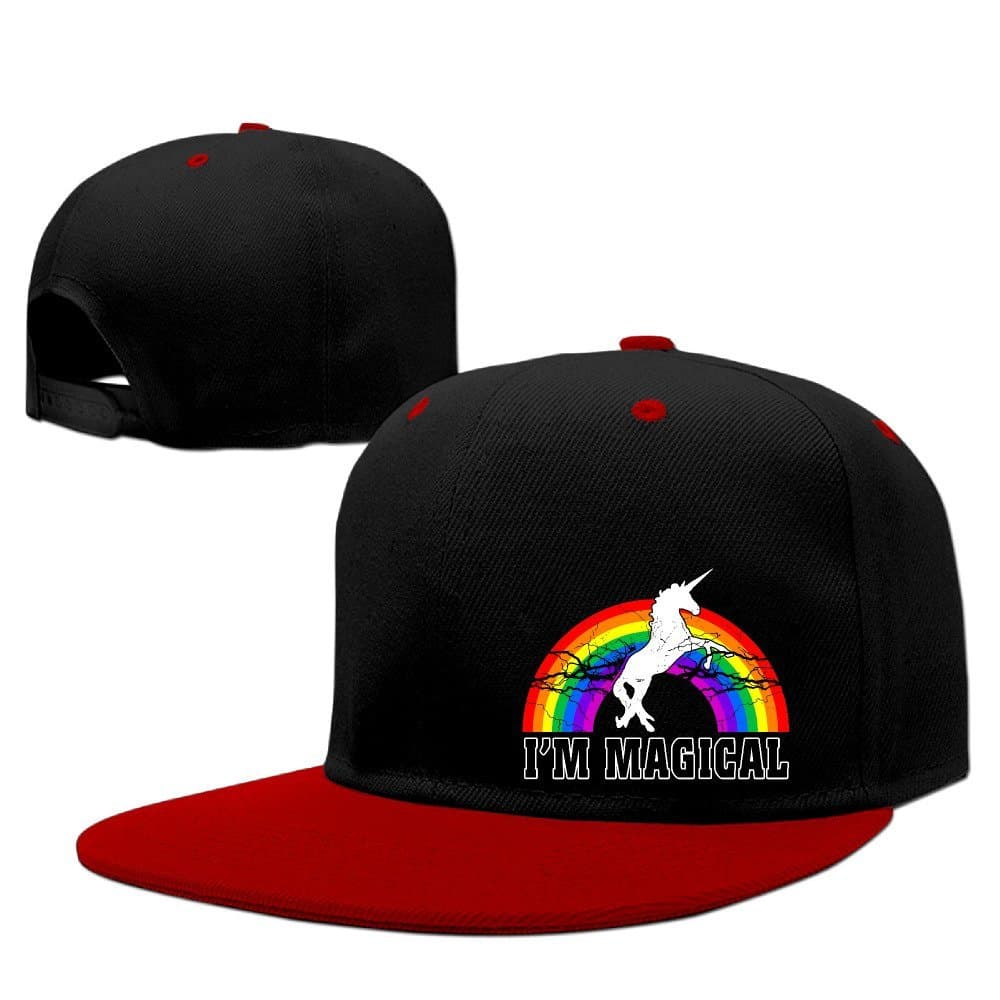I'm Magical Unicorn Rainbow Snapback Hip-Hop Hat Flat Adjustable Cap