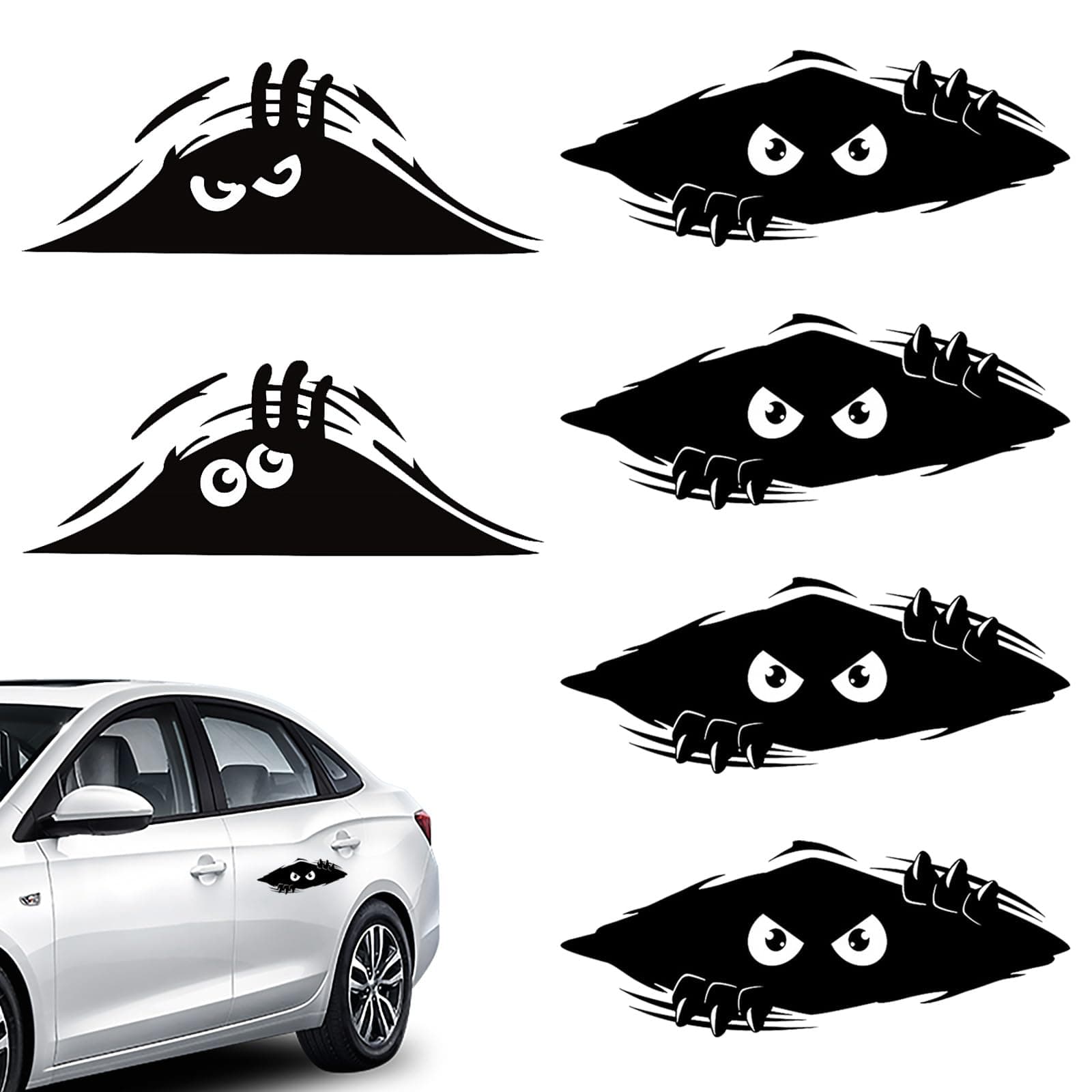 Monster Energy Car Stickers, 6pcs Black Monster Style Vinyl Car Decals, Durable & Waterproof, Perfect for Cars, Trucks, Laptops & More