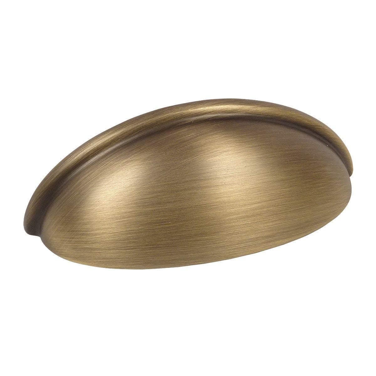 10 Pack - Cosmas 783BAB Brushed Antique Brass Cabinet Hardware Bin Cup Drawer Cup Pull - 3" Inch (76mm) Hole Centers