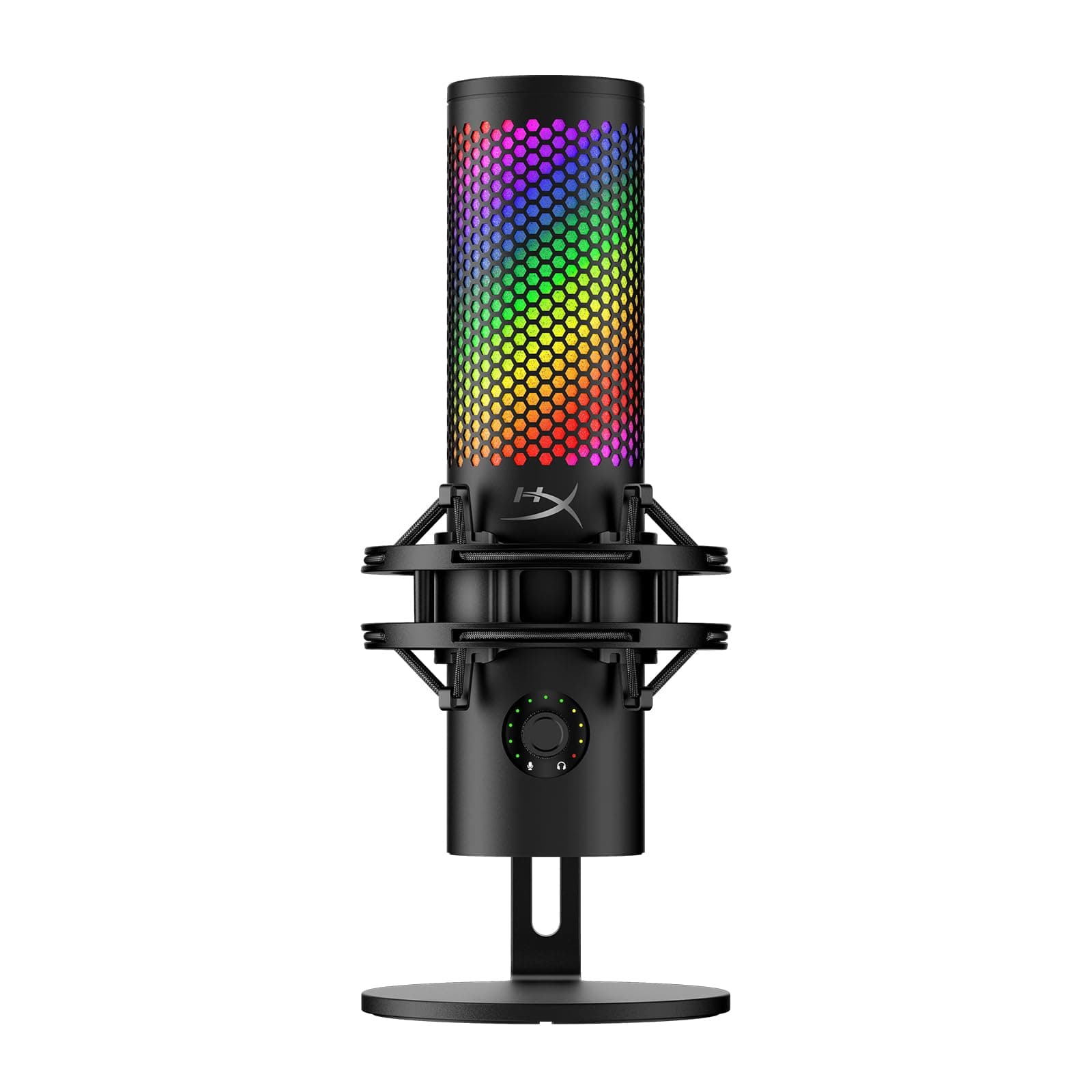 HyperX QuadCast 2 S Condenser Microphone USB Microphone with RGB Lighting Black for Telework/Streamer/Content Creator/Gamer PC Mac Manufacturer Warranty 2 Years 9A273AA