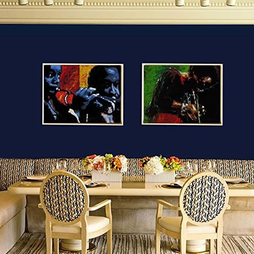 2PCS Trumpet Wall Painting Loyal Soul Play Music Canvas Painting For Home Office Bar Cafe Livingroom Wall Decor Art