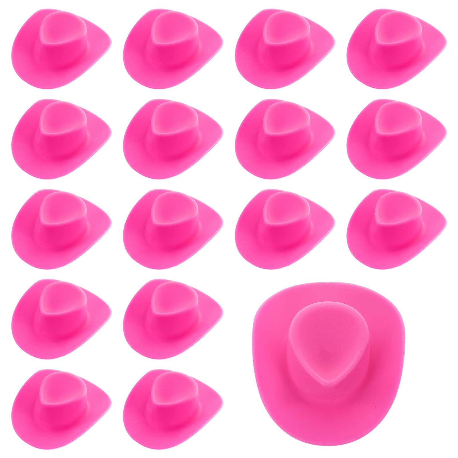 Cobee Dollhouse Miniature Cowboy Hats, 20 Pieces Mini Pink Western Cowgirl Hat Doll Hat Cute Mini Hat for for Doll Dress Up Party Accessories Cake Top DIY Decoration Pretend Play