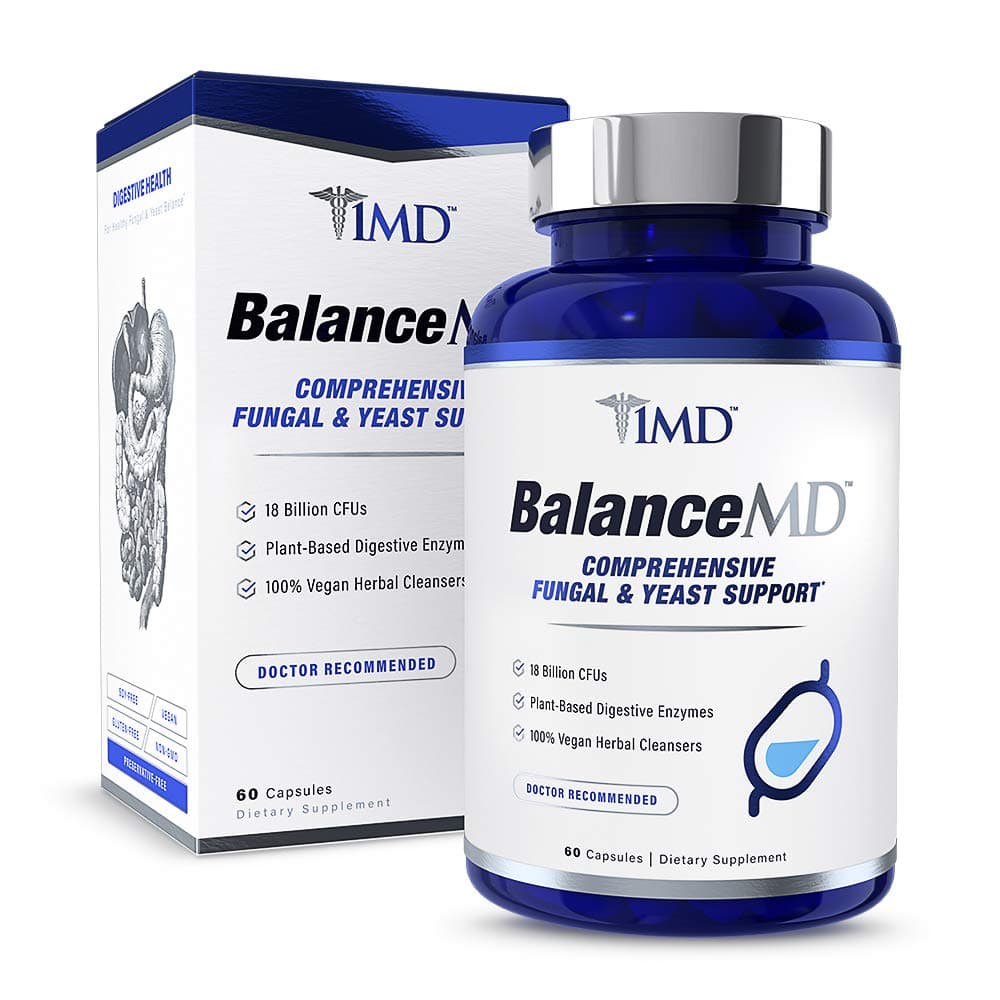 1MD BalanceMD - Powerful Gut Cleanse | 18 Billion CFUs Probiotics, Digestive Enzymes, Oregano, and Aloe Vera | 60 Capsules