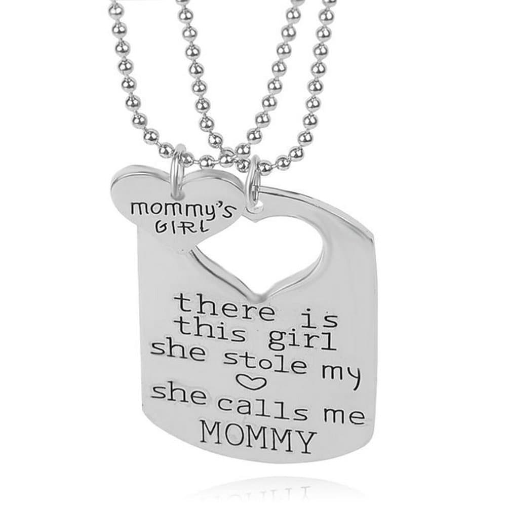 Daddy’s Girl Necklace Father Daughter Jewelry Dad Gifts From Daughter Gift for Mother (Mommy's Girl)