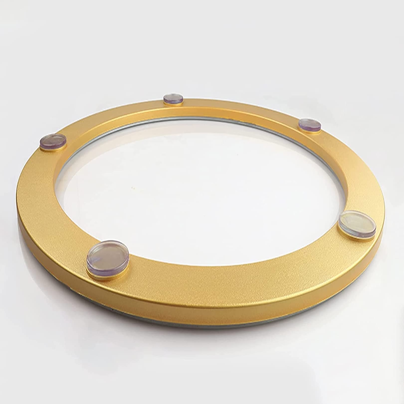 Gold Turntable Bearing Base Rotating Bearing Turntable, Heavy Duty Swivel Turntable Lazy Susan Rotating Bearing Turntable Round Dining Table Smooth Swivel Plate Hardware